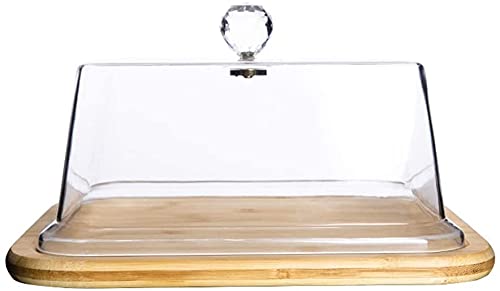 **ZhangXX 10-Inch Clear Plastic Dome Cake Stand with Cover - Multi-Functional Dessert Display Tray for Wedding, Party, Birthday - Perfect for Cakes, Fruits, Snacks in Living Room or Dining Table (34x34x10cm)**