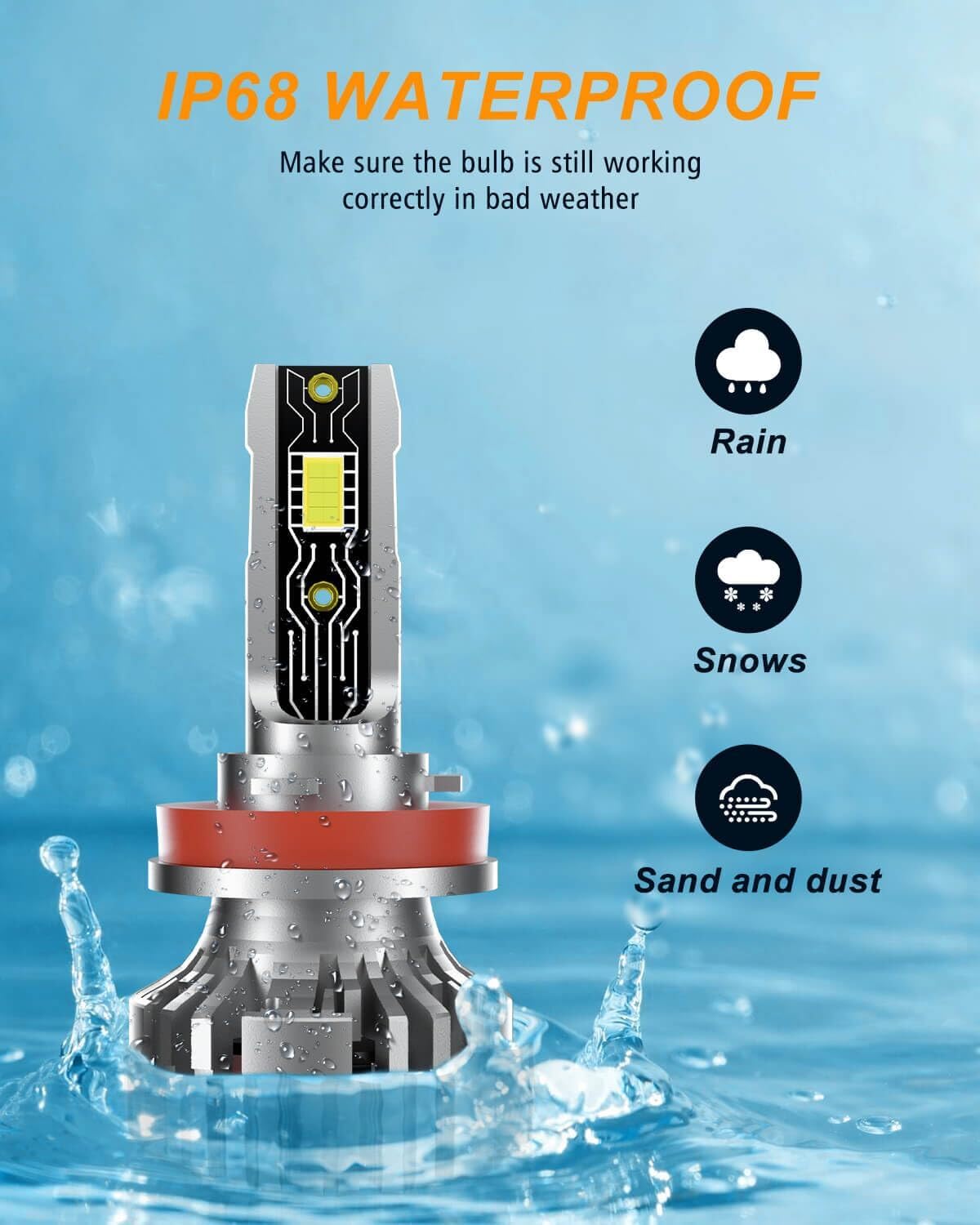 9005 H11 LED Bulb Combo Pack of 4 - 40000LM Super Bright 600% Upgraded Headlight Bulbs - H8/H9/HB3 6500K Cool White Fog Lights - 1:1 Size with Cooling Fan - IP68 Waterproof & Plug-N-Play - Perfect for Trucks, SUVs, and Off-Road Vehicles