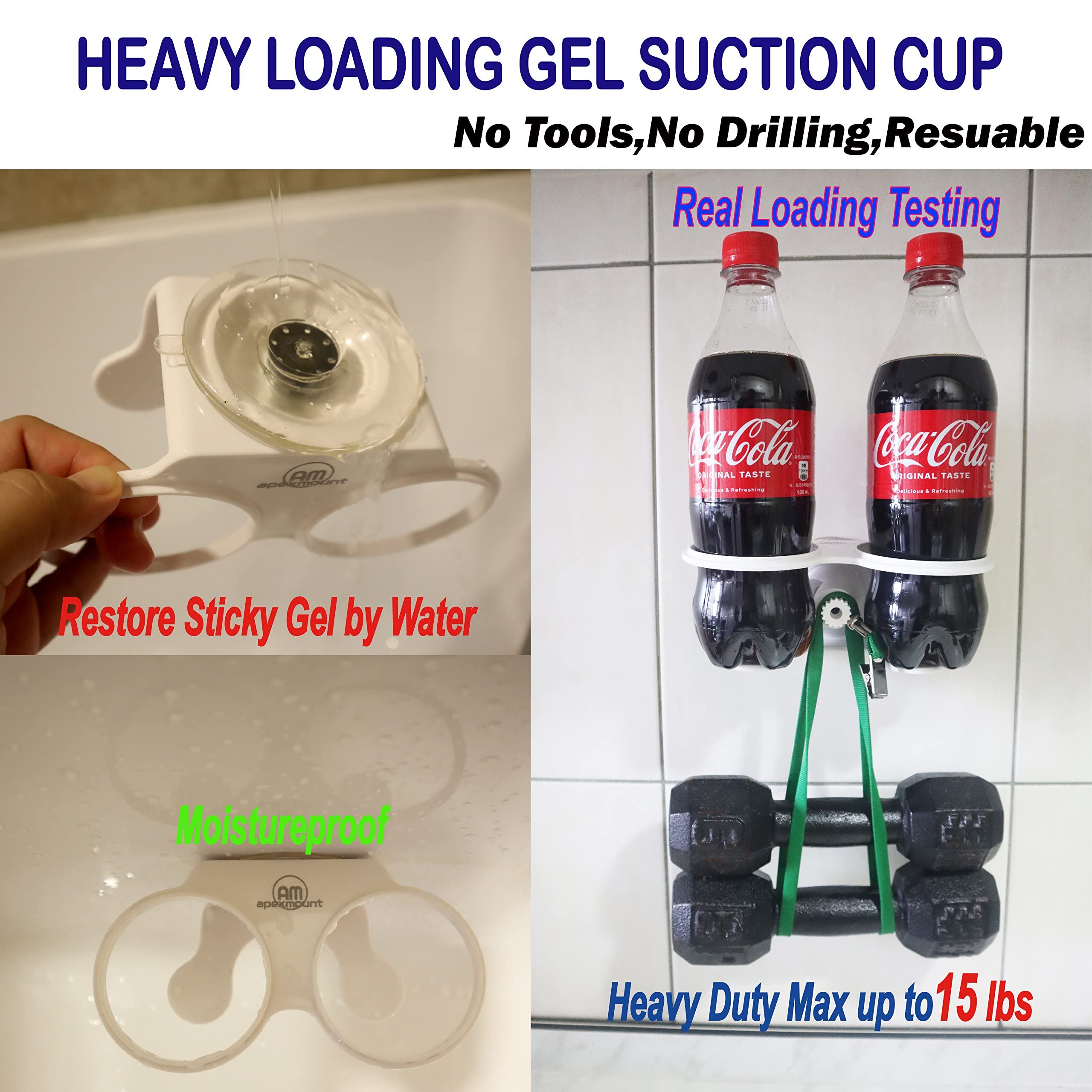 Apexmount Universal Cup Holder for Smooth Surfaces - Boat, Bathroom, Kitchen, Office - Suction Mount Drink Holder for Windows, Plexiglass, Marble, Bathtub, Tile & Wood - Perfect for Boating, Home & Office Use
