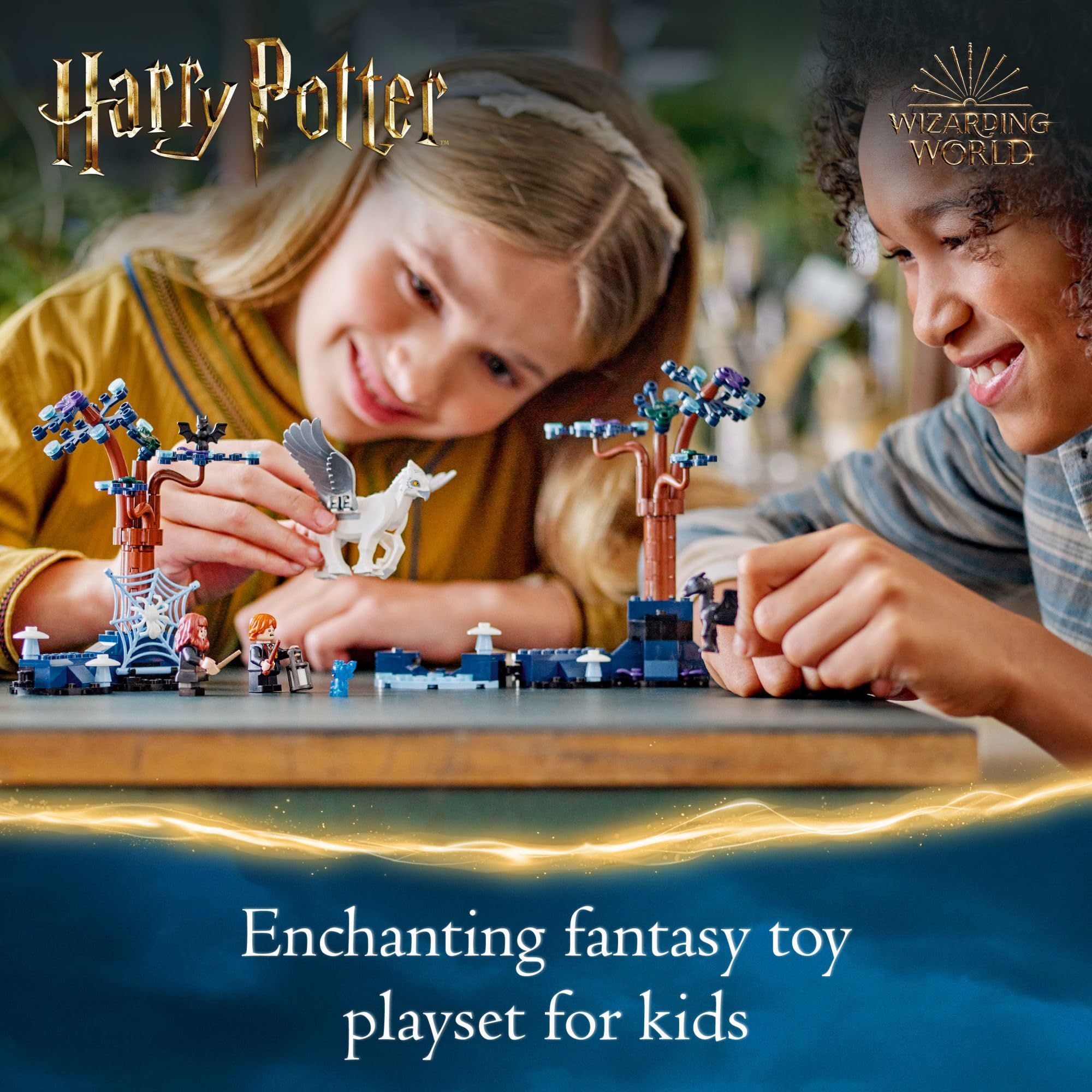 LEGO Harry Potter Forbidden Forest Magical Creatures Building Set - Glow in The Dark Buckbeak & Fantastic Beasts Figures, Collectible Toy Gift for Kids Boys Girls - Perfect for Harry Potter Fans, Birthday Gifts & Fantasy Play