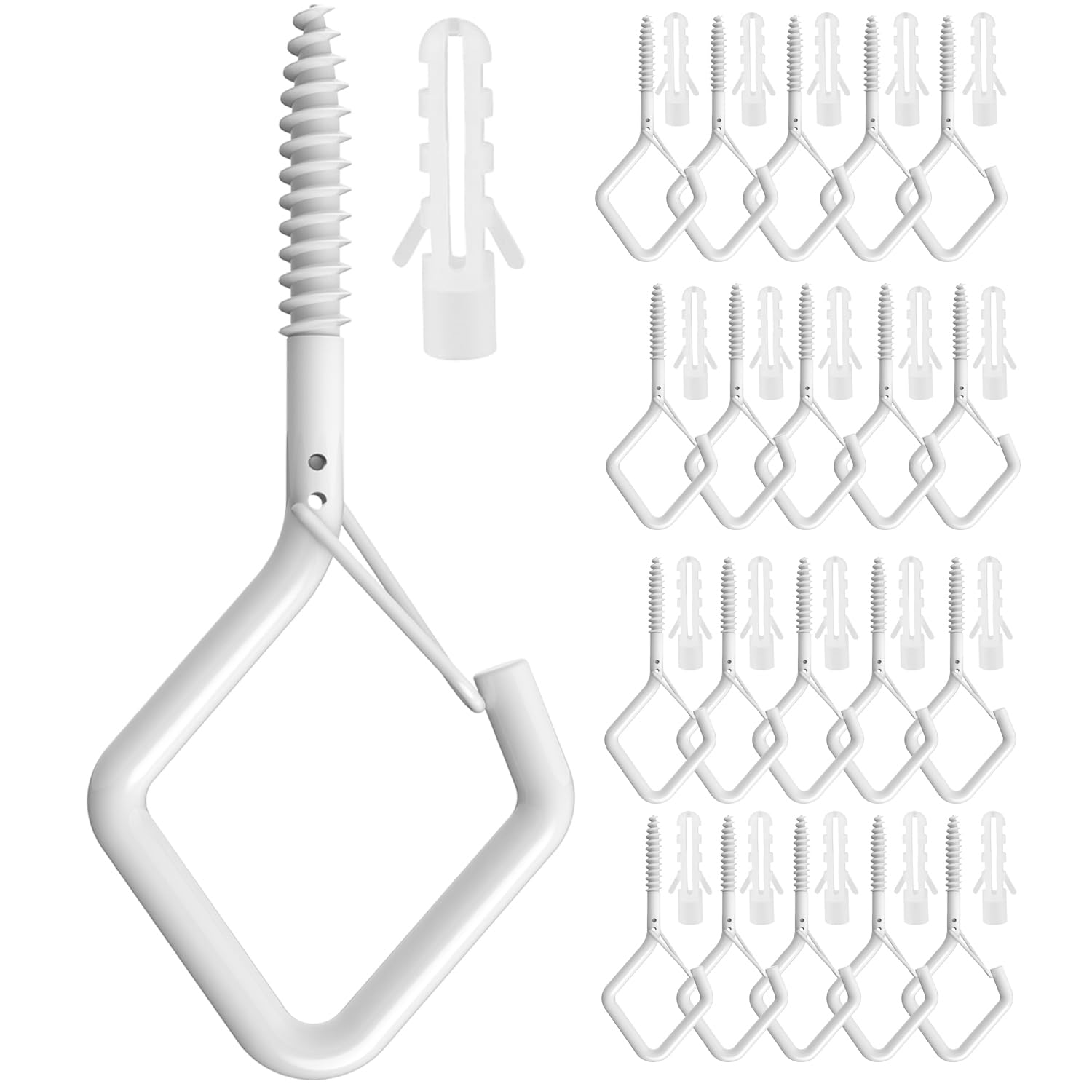 20PCS Heavy Duty Ceiling & Wall Hooks with Safety Buckle - 2.2