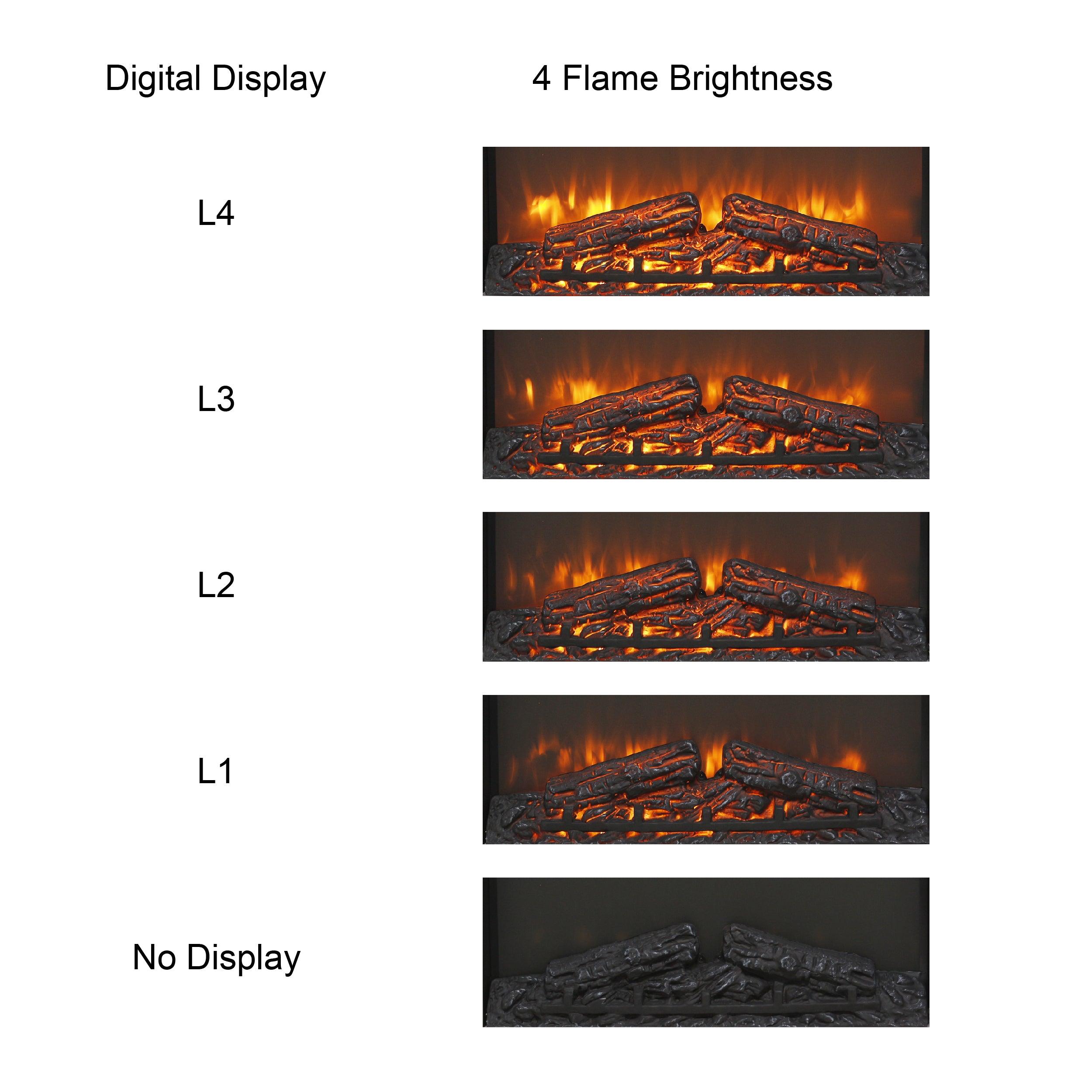 23 Inch Infrared Quartz Electric Fireplace Insert - Realistic Flame Effect, Remote Control - Perfect for Living Rooms, Bedrooms & Offices
