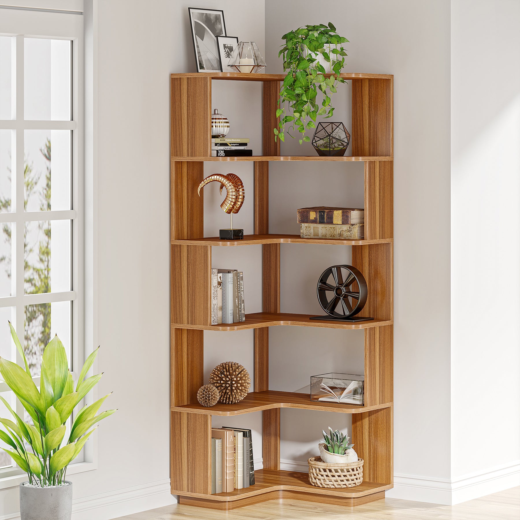 6-Tier Corner Bookshelf - 64.96