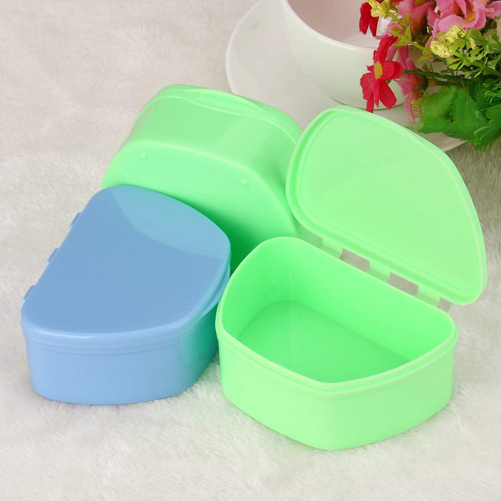 **JKRED052 Denture Storage Case - Lightweight False Teeth Cleaning Basket & Rinsing Bath Box - Perfect for Travel, Home & Daily Denture Care (One Size, As Shown)**