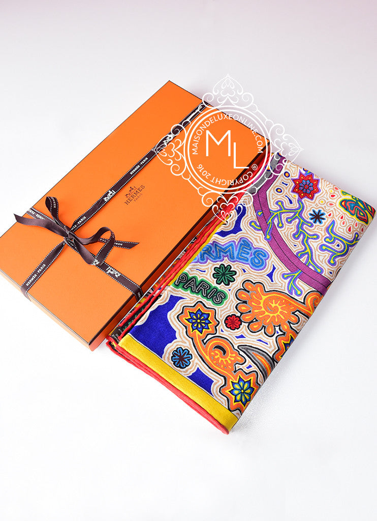 Hermes L'Arbre du Vent Rose Cashmere 140 GM Shawl Scarf - Luxury Women's Fashion Accessory for Gifts, Parties & Special Occasions