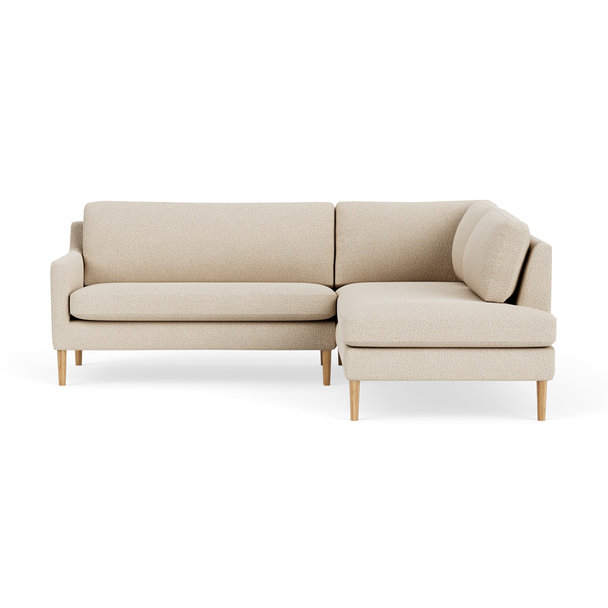 Astha Boucle Right Corner Sofa - Modern L-Shaped Sectional Couch for Living Room, Lounge & Small Spaces | Soft Upholstery, Comfortable Seating, Stylish Home Decor