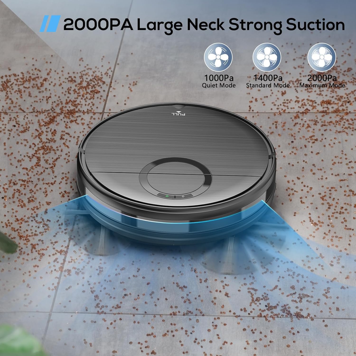 2-in-1 Robot Vacuum and Mop Combo with Wi-Fi/App Control, 2000Pa Strong Suction, Self-Charging - Ideal for Hard Floors, Pet Hair & Low-Pile Carpets | Smart Home Cleaning for Busy Families & Pet Owners
