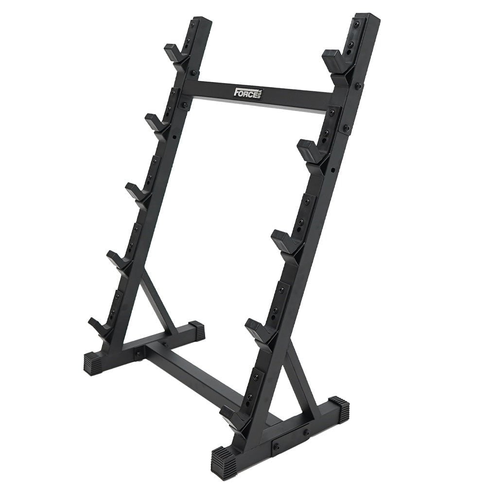 Force USA Fixed Straight Barbell Set with Stand - Olympic Weight Lifting Bar for Home Gym, Strength Training & CrossFit Workouts