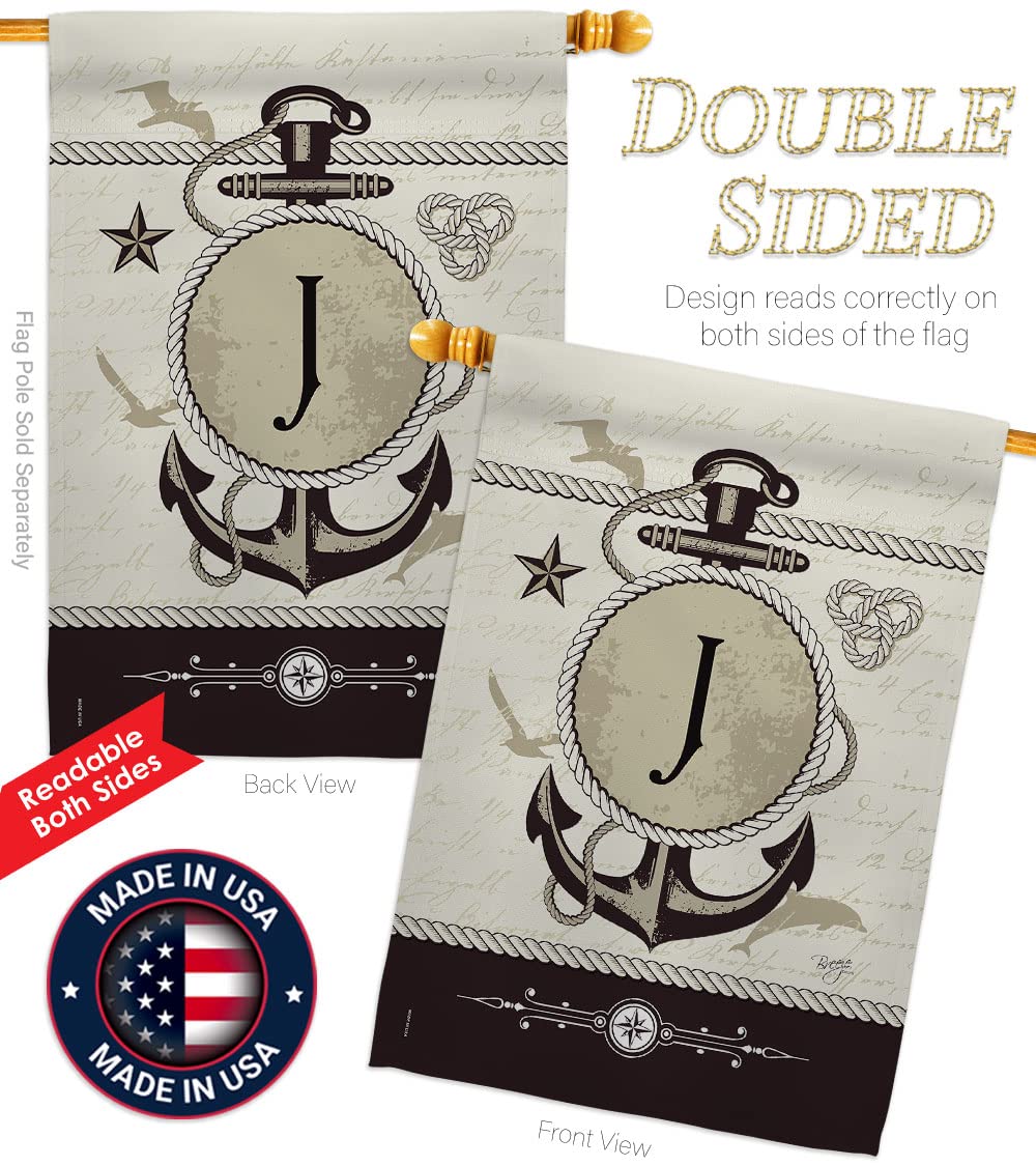 J Initial Coastal Nautical House Flag Set 28