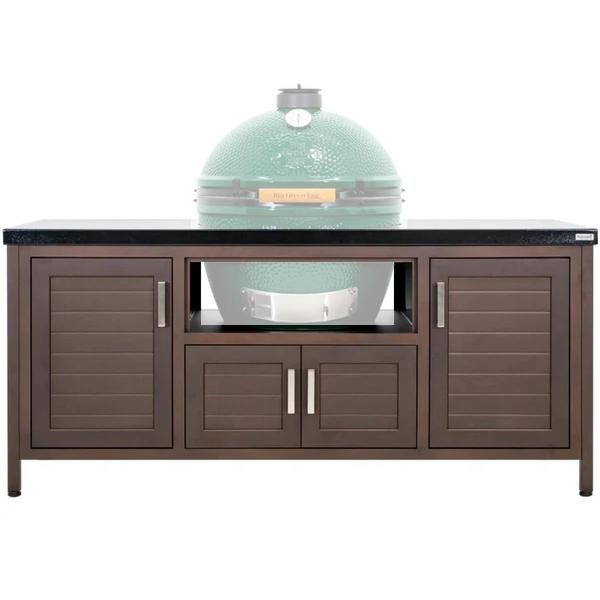 Big Green Egg 72-Inch Modern Farmhouse Style Outdoor Grill Table for XL Egg 127730 - Perfect for Backyard BBQs, Patio Cooking & Outdoor Entertaining