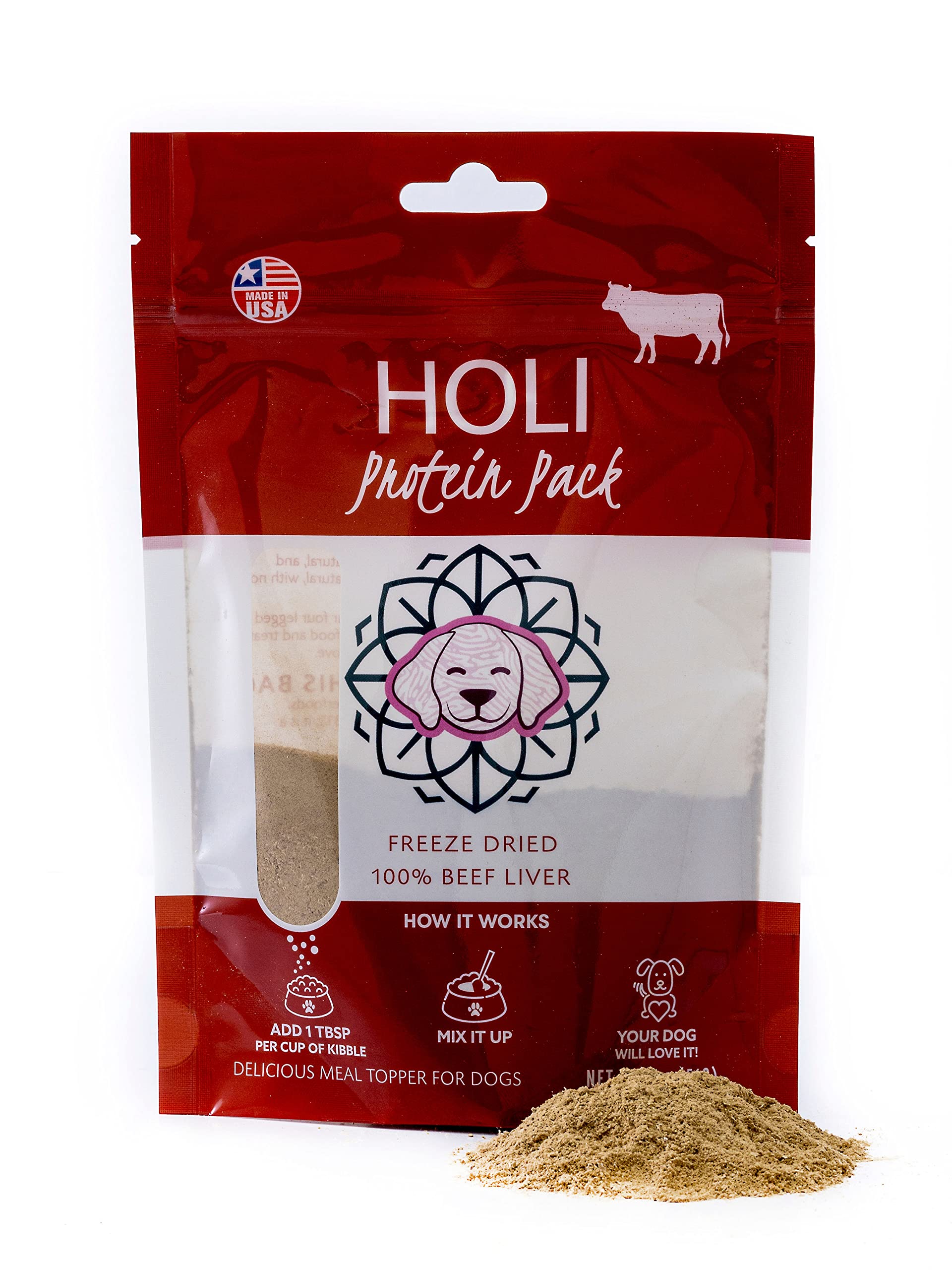 Premium Freeze-Dried Beef Liver Dog Food Topper - Single Ingredient Human-Grade Protein Boost for Picky Eaters - Grain Free, All Natural Dog Treats (4oz) - Perfect for Training Rewards & Meal Enhancers