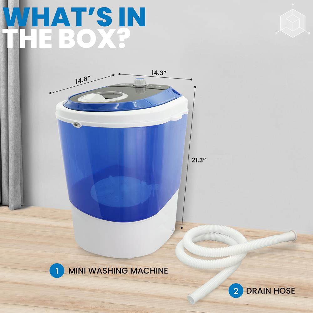 Compact & Portable Washing Machine for Apartments, RVs & Travel - Mini Washer with Spin Dryer - Perfect for Small Spaces & Camping