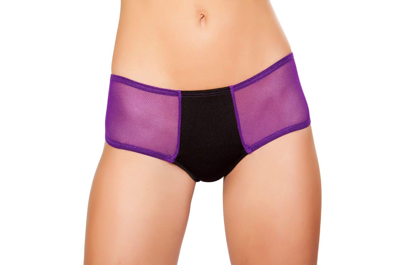 Sexy Two-Tone Roma Costume Booty Shorts - Stretchy Mesh Party Shorts for Women | Perfect for Halloween, Cosplay, and Nightclub Outfits