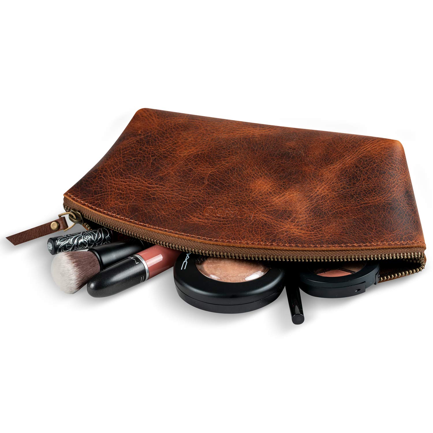Londo Genuine Leather Multi-Purpose Gondola Handbag - Cosmetic Organizer, Toiletry Bag, Makeup Case & Shaving Kit - Unisex Dopp Kit for Travel, Gym & Daily Use