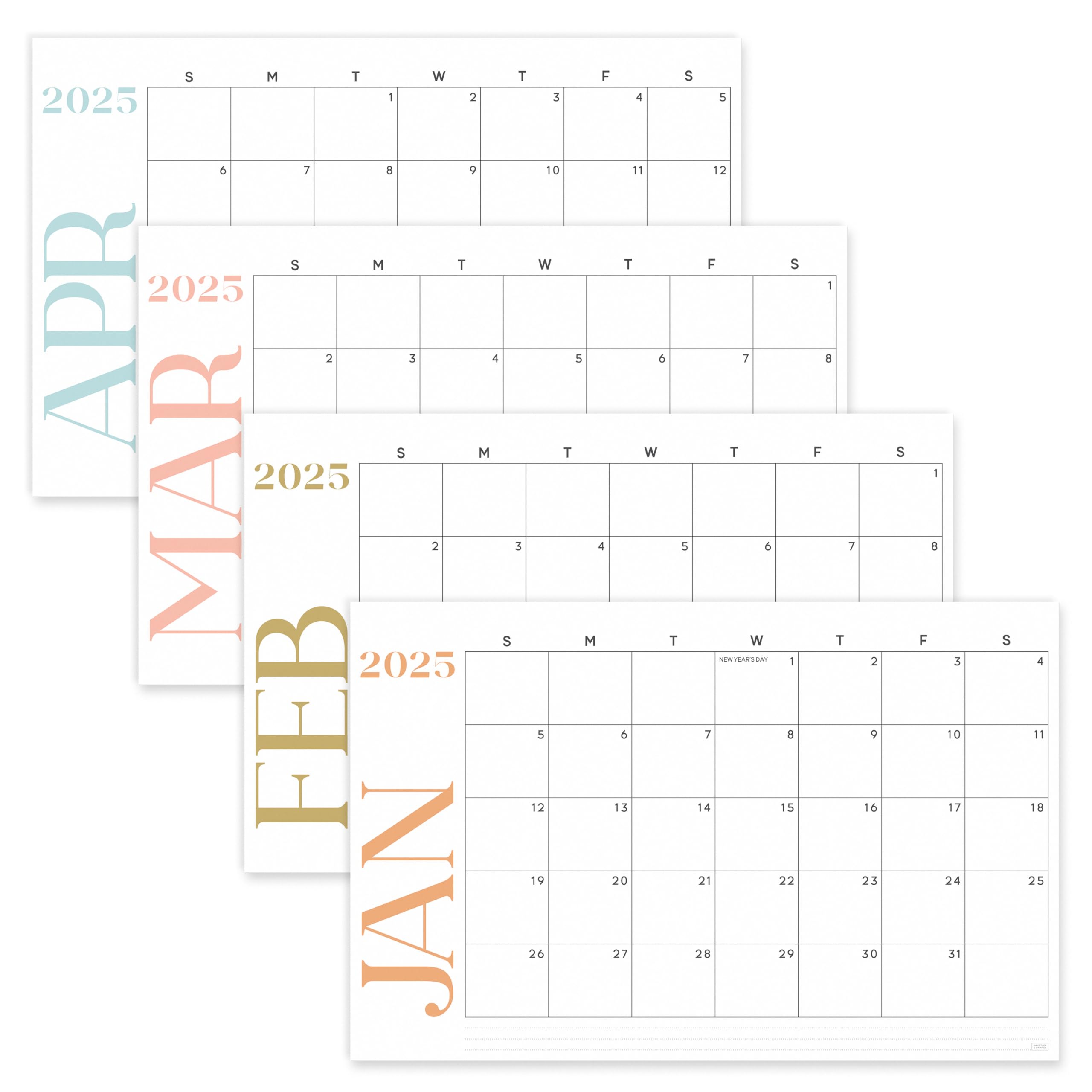 S&O 2025-2026 Large Desk Calendar Planner | 18-Month Tear-Away Academic Calendar (January 2025-June 2026) | 11x17 Inch Desktop Blotter Pad | Perfect for Office, School & Home Workspace Organization
