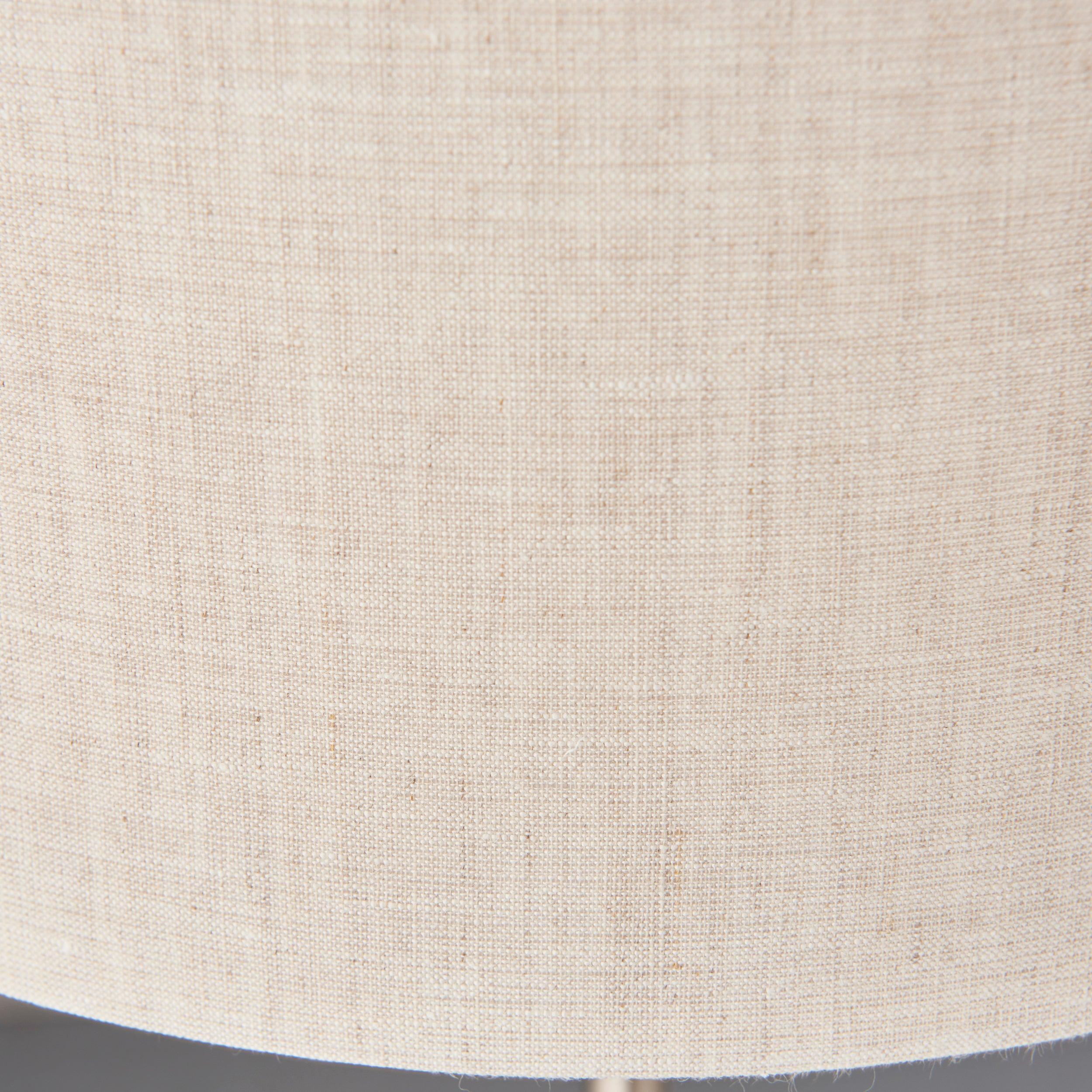 Endon Highclere Brushed Chrome 3-Light Table Lamp with Linen Shade - Perfect for Bedroom Nightstand, Living Room End Table, or Office Desk Lighting
