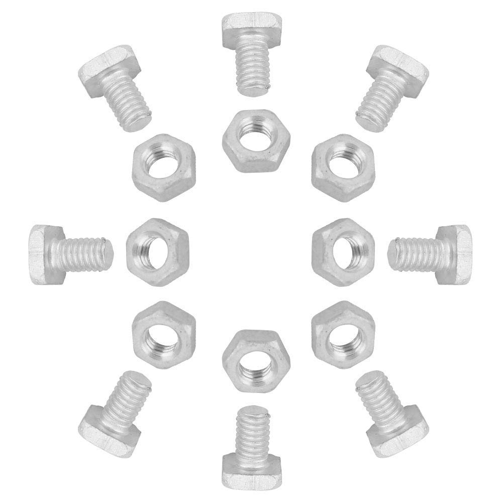 M6 x 12mm Aluminum Screws and Nuts Set - 50 Pieces Screws + 50 Pieces Nuts for Greenhouse Hardware, DIY Projects, and Metal Framing - Corrosion Resistant Fasteners for Outdoor Construction
