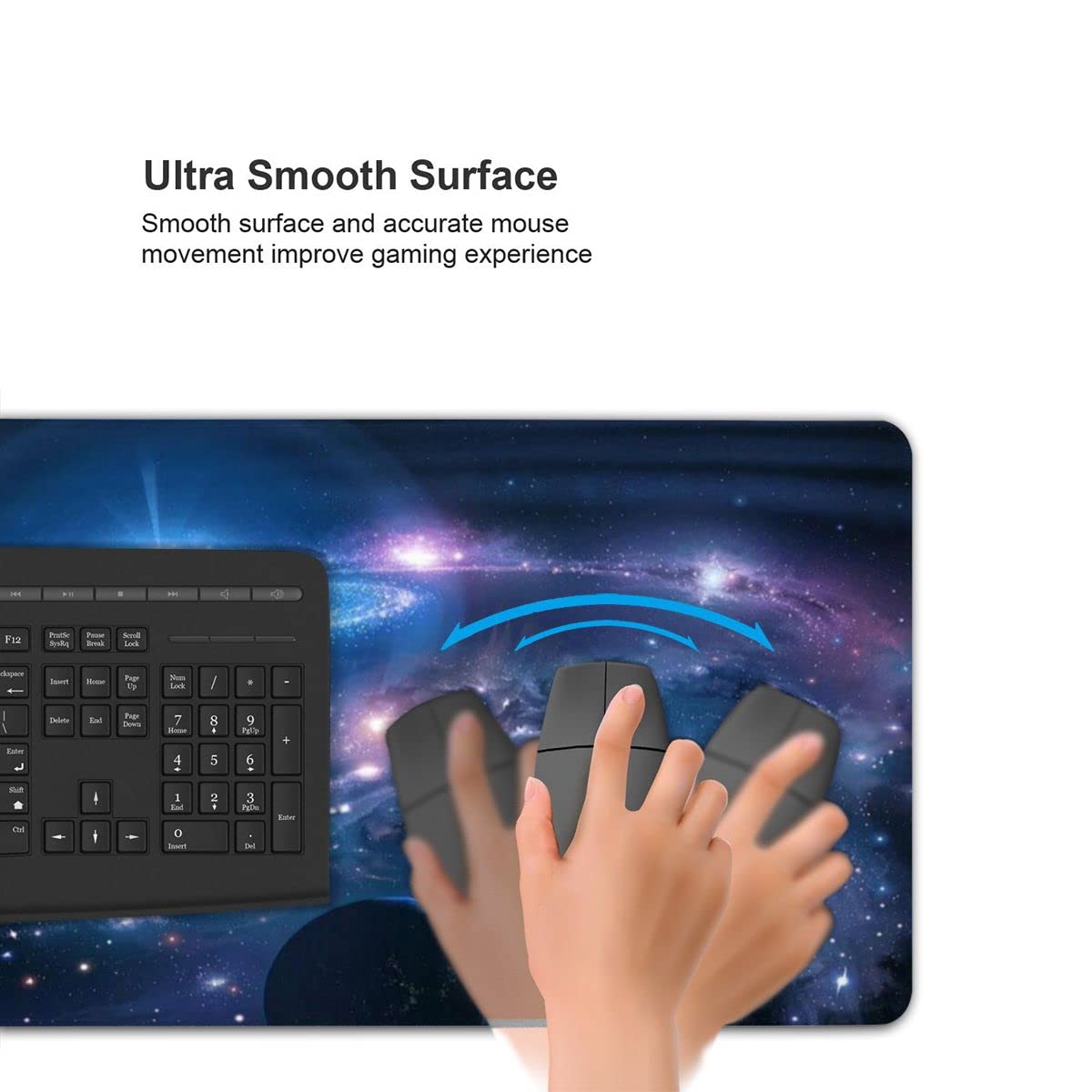 Galaxy Themed Gaming Mouse Pad - Extra Large Non-Slip Rubber Base with Stitched Edges | Waterproof Desk Protector for Office, Home & Gaming | Perfect for PC, Laptop & Workstation Setups