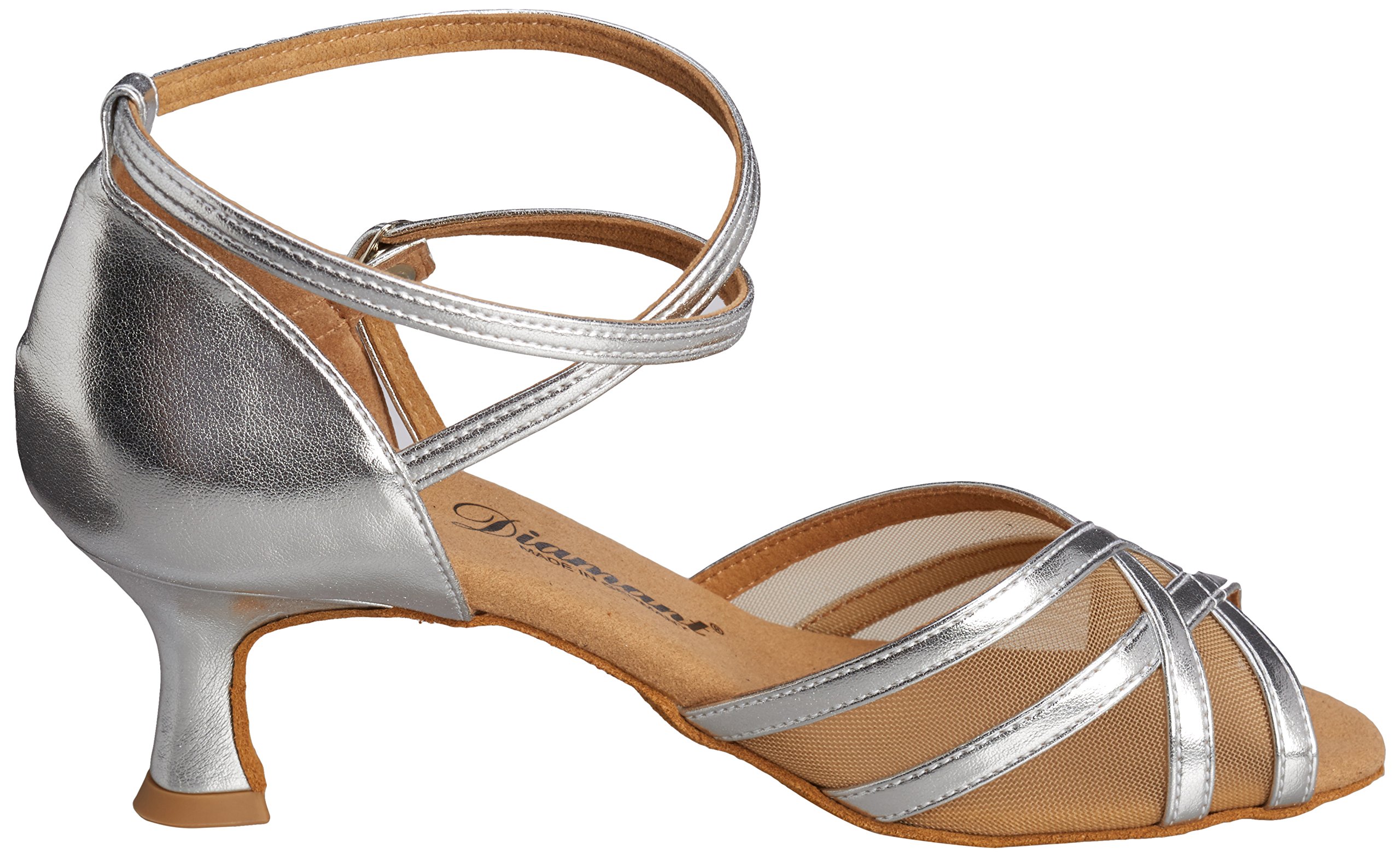 Girls Ballroom Dance Shoes - Silver Glitter Comfortable Latin Salsa Tango Performance Shoes for Kids Size 4 - Perfect for Dance Competitions, Recitals & Practice