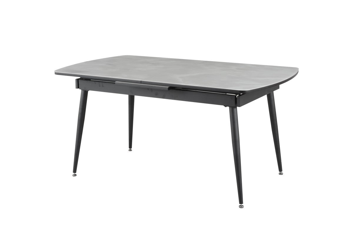 Modern Light Grey & Black Dining Table Set - 6 Seater Wooden Kitchen Table for Dining Room, Perfect for Family Gatherings & Dinner Parties