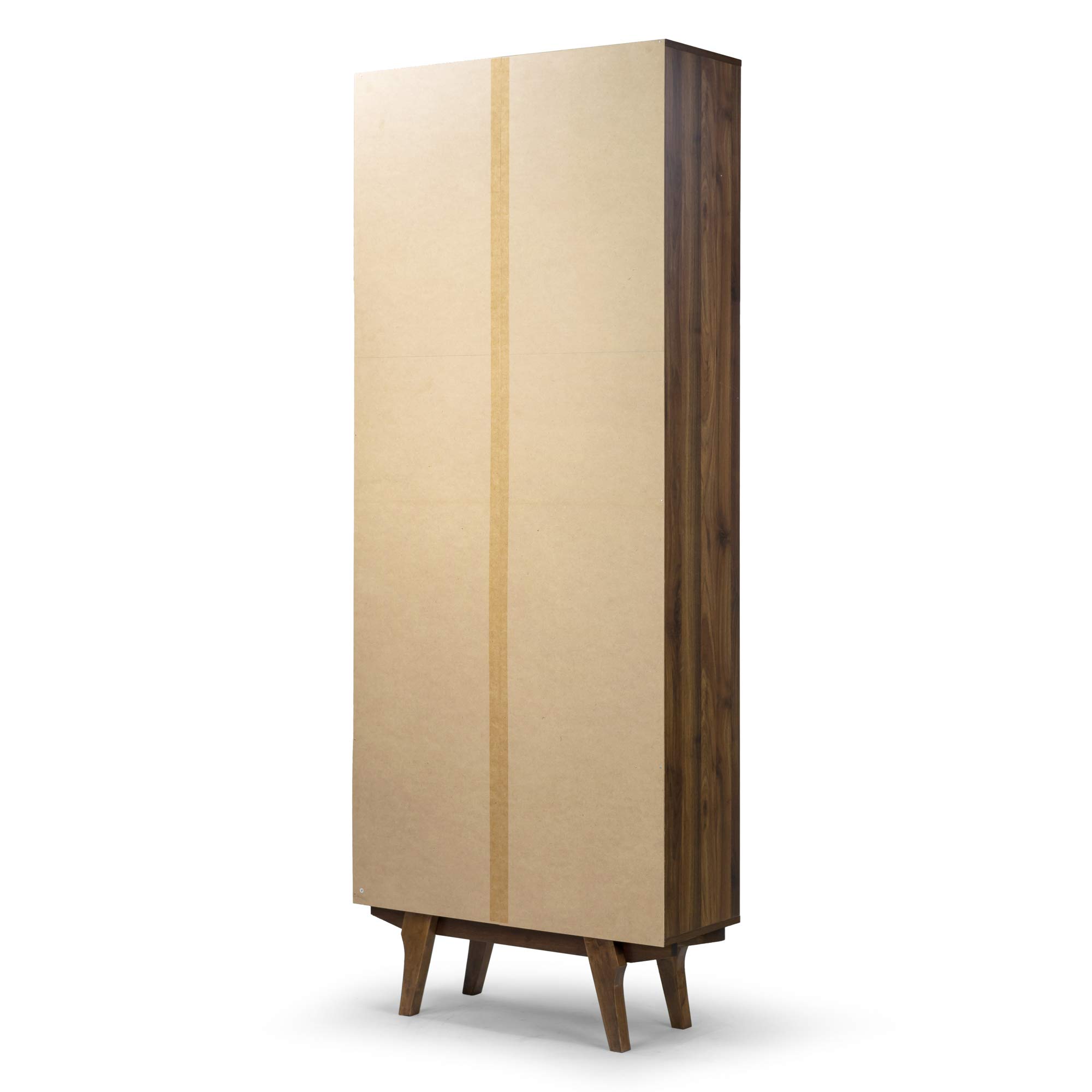 Ansel Wood Bookcase Display Shelf with Storage Cabinet in Walnut - Stylish Living Room Furniture for Home Office & Modern Decor