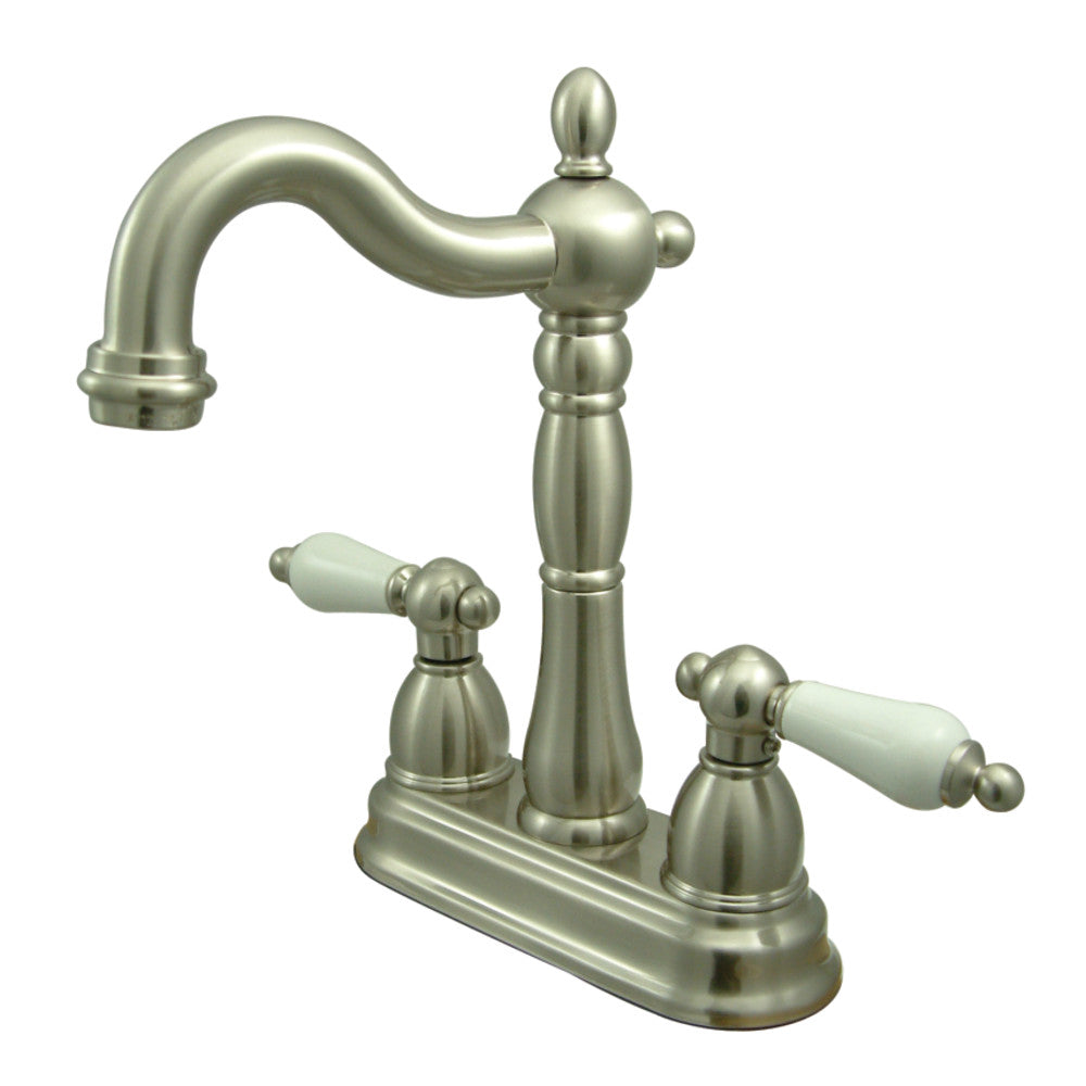Kingston Brass KB1491PL Heritage Two Handle Bar Faucet - Vintage Style Brass Sink Faucet for Kitchen & Bar - Perfect for Farmhouse, Traditional, and Retro Home Decor