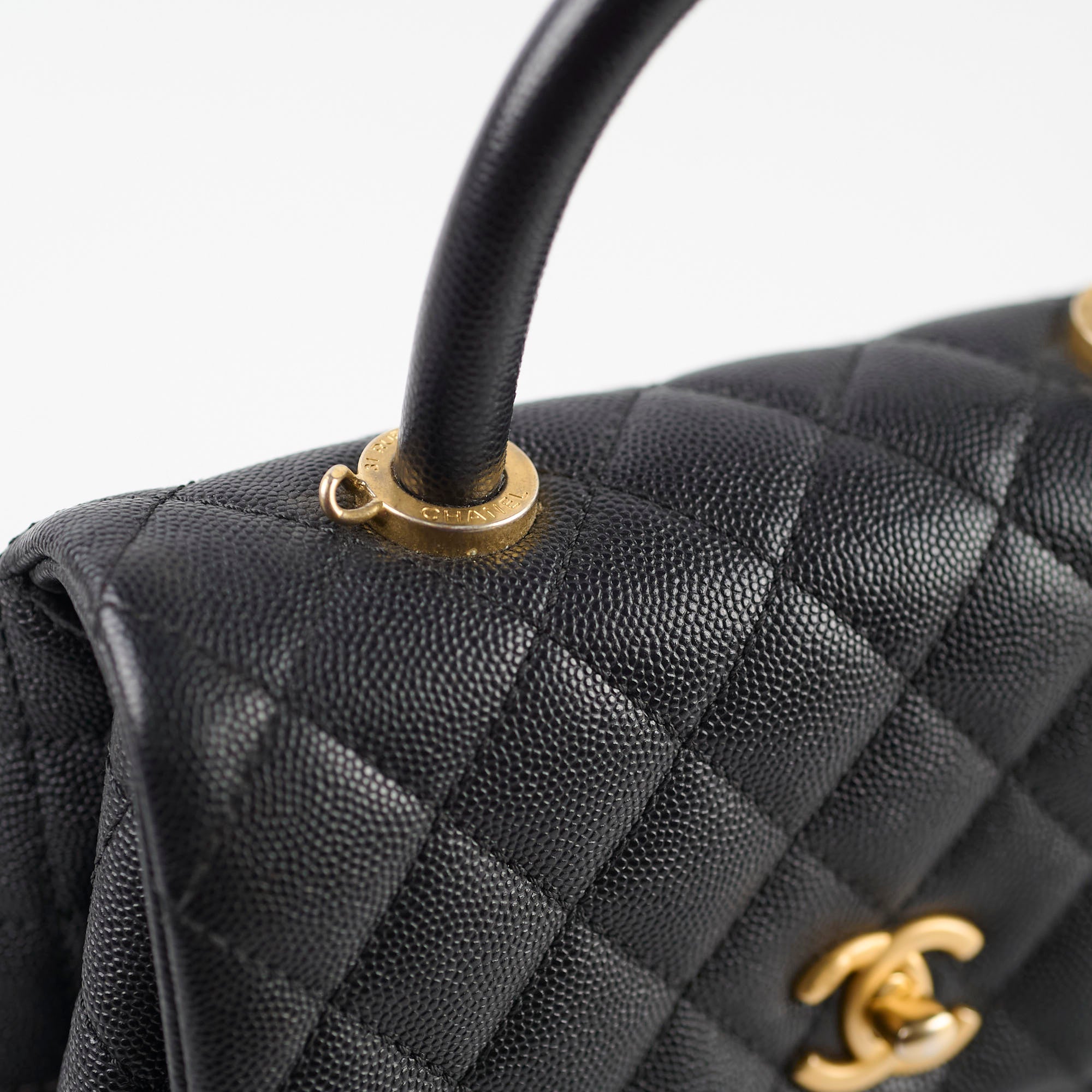 Chanel Small Coco Handle Bag in Black Caviar Leather - Perfect for Evening Events & Luxury Fashion Accessories