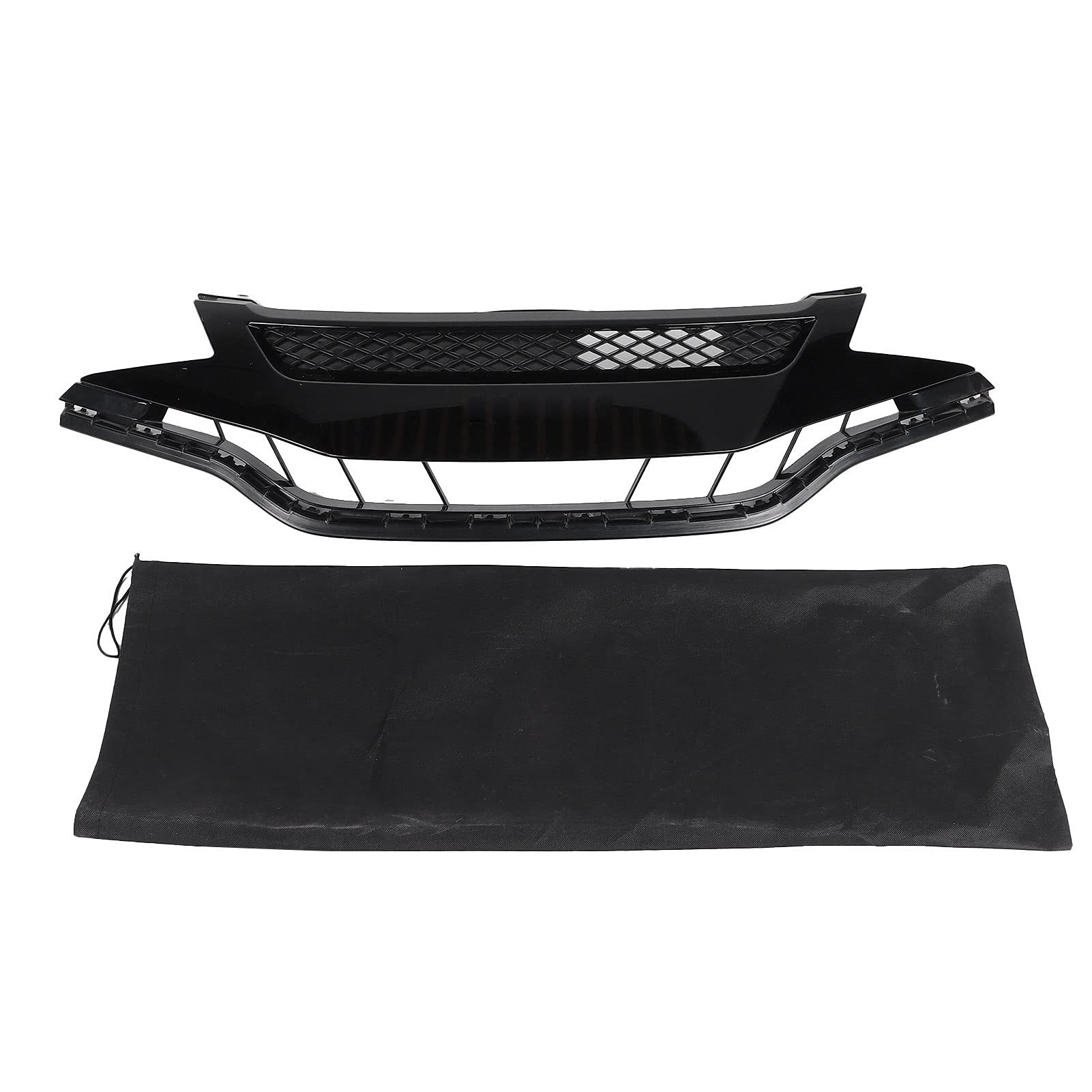 Mugen Style Front Bumper Grille Mesh Replacement for Honda Jazz/Fit 2014-2017 | Durable ABS Plastic Car Styling Upgrade | Perfect for Customization & Performance Enhancement