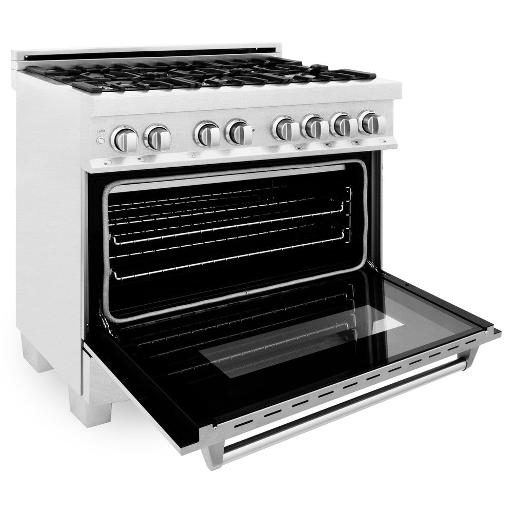 ZLINE 36 Inch Professional Kitchen Package - Stainless Steel Dual Fuel Range & Convertible Vent Hood | Perfect for Home Chefs & Modern Kitchens