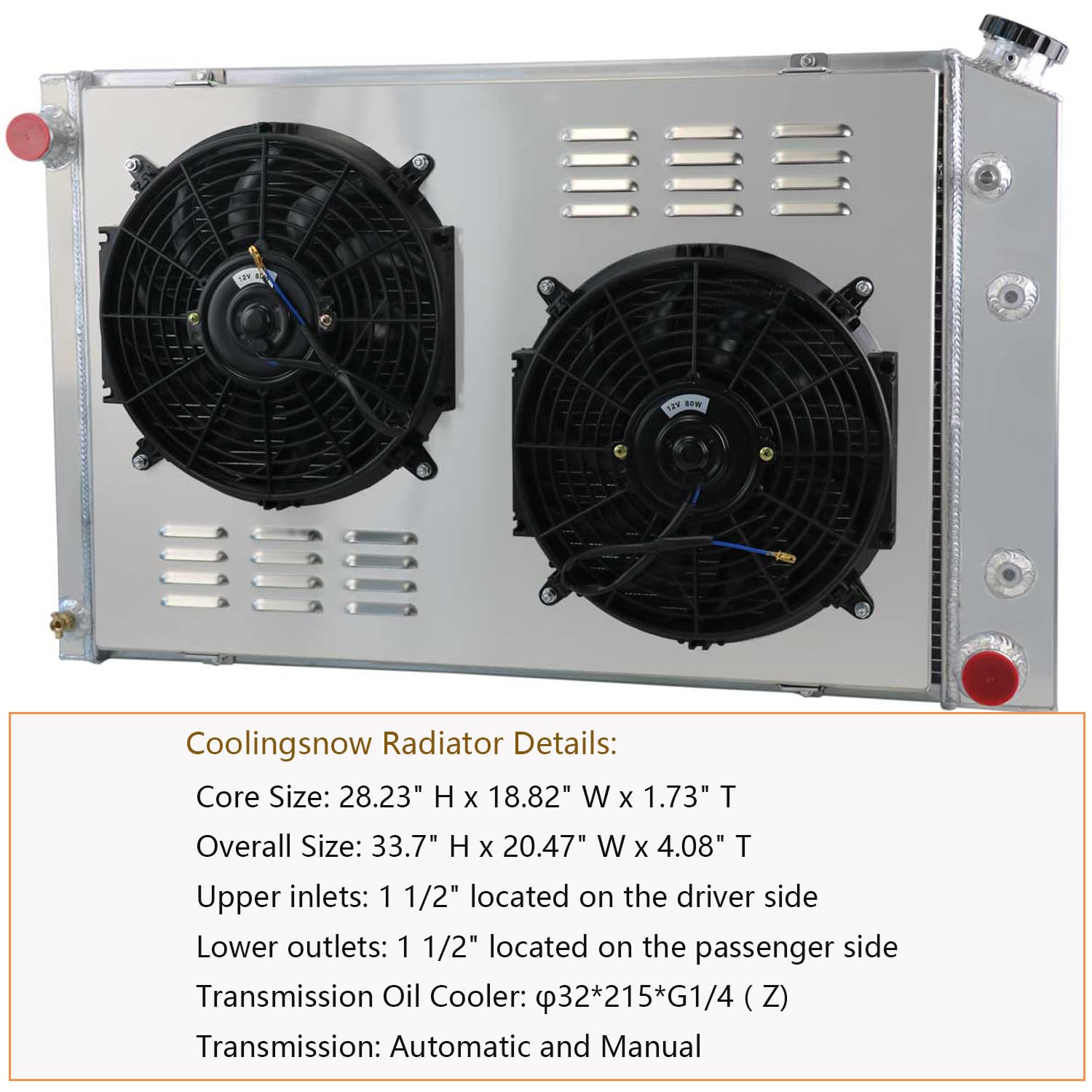 716 Aluminum Radiator for 1973-1991 Chevy Cheyenne Blazer C10 C20 K10 K20 K30 GMC Jimmy C1500 C2500 C3500 Pickup Truck - 3 Row Core Radiator with Shroud & Fan Relay Kit - Perfect for Off-Roading, Towing & High-Performance Cooling