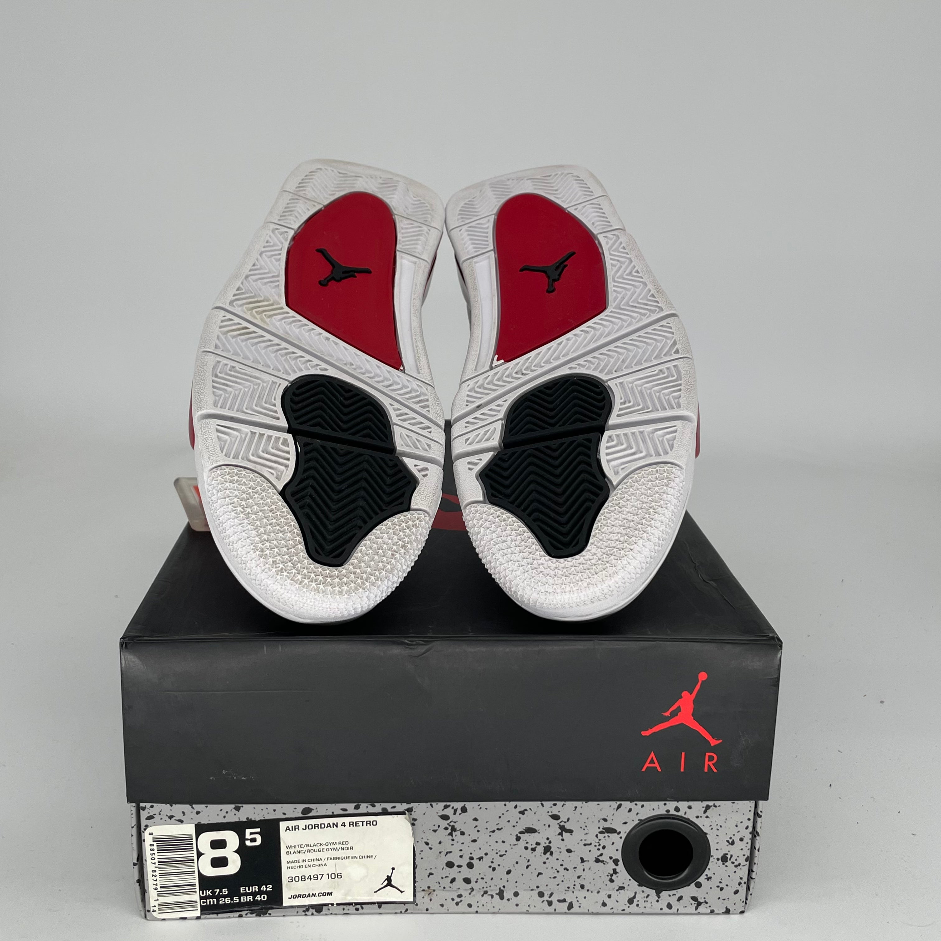 AIR JORDAN 4 ALTERNATE 89 Retro Basketball Shoes - Men's Size 8.5 (308497-106) | White/Red Colorway | Perfect for Streetwear, Sneaker Collection & Basketball Games
