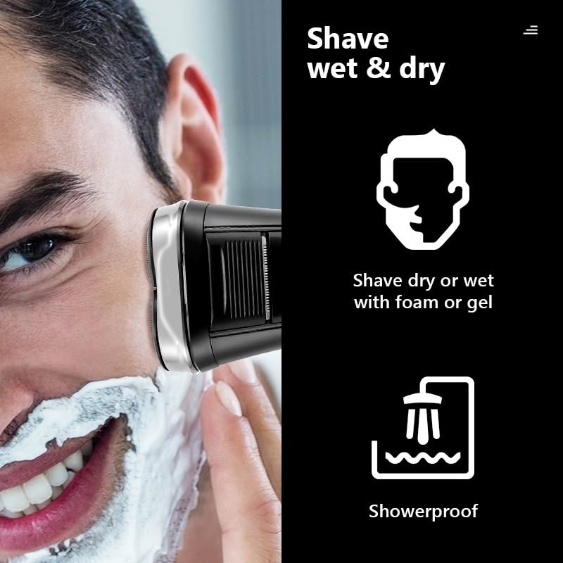 Men's Electric Head Shaver & Beard Trimmer - Waterproof Pop-Up Shaving Machine for Smooth Bald Head & Facial Hair - Perfect for Travel, Gym & Daily Grooming