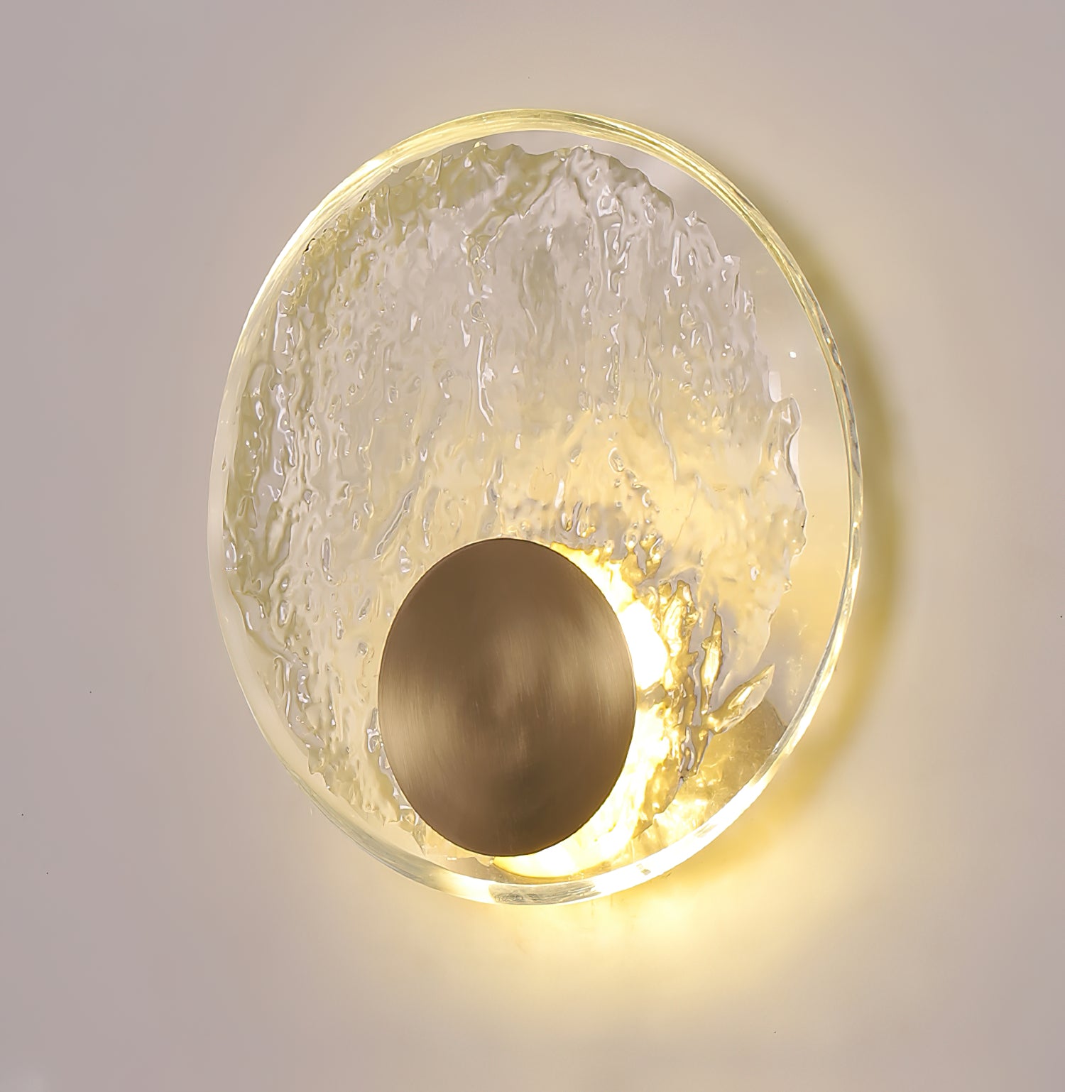 Vintage Brass Round Glass Wall Light Fixture - Elegant Sconce for Living Room, Bedroom, or Hallway Lighting