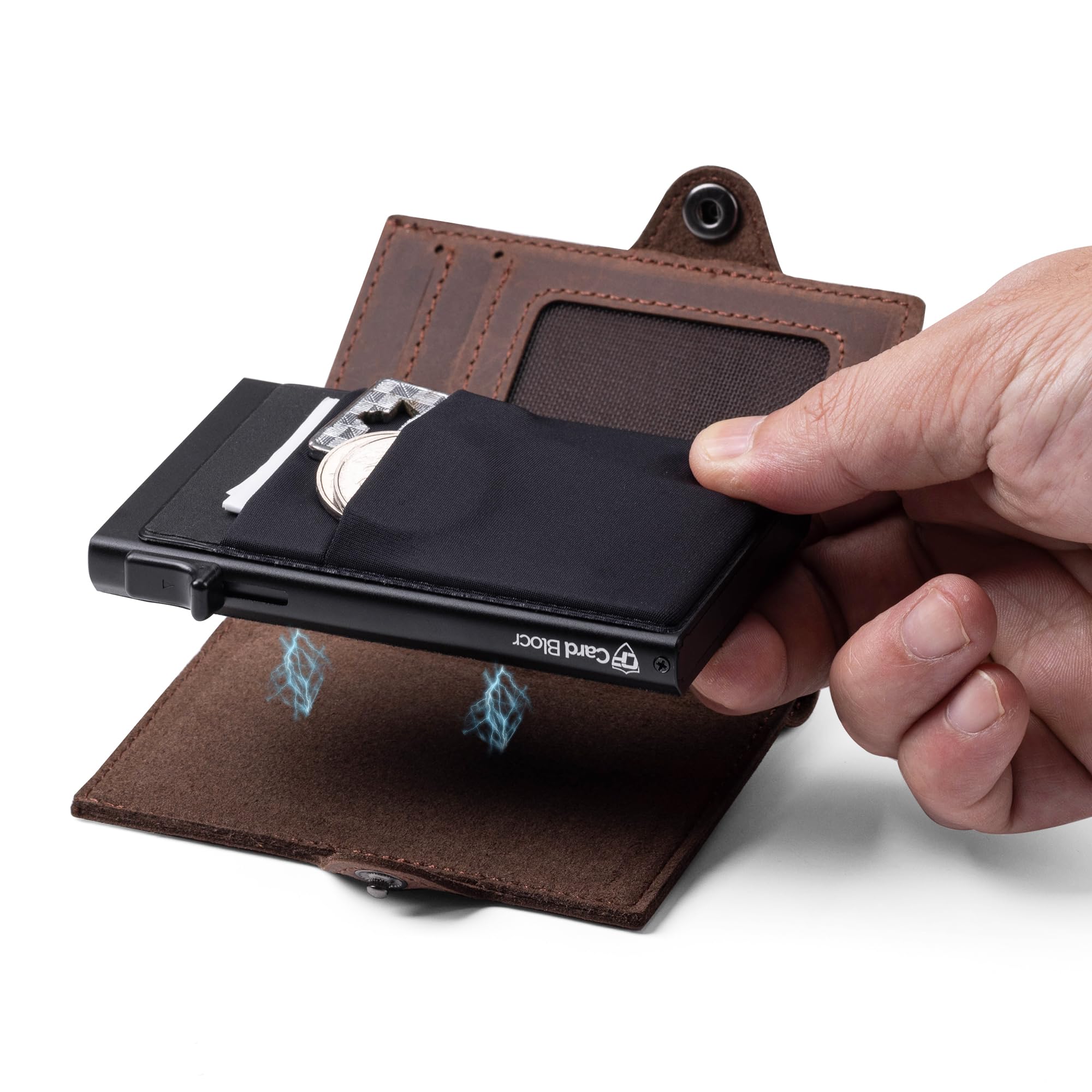 Ultra-Thin Magnetic iPhone Wallet with RFID Blocking - Pop Up MagSafe Card Holder for iPhone 15/14/13/12 Series | Slim Metal Wallet for Phone Case | Perfect for Travel, Shopping & Contactless Payments