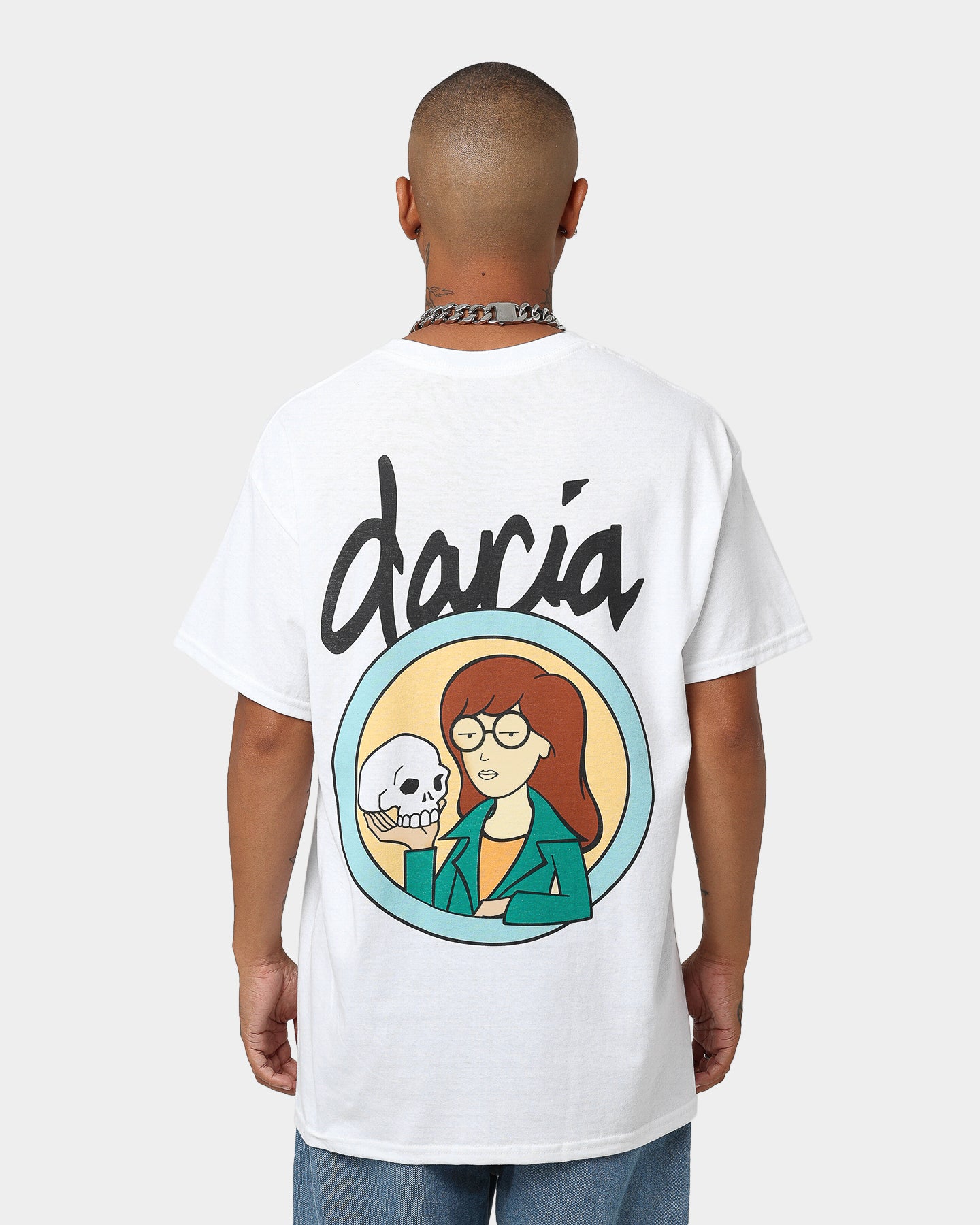 American Thrift X Daria Pocket T-Shirt - Women's White Vintage Graphic Tee for Casual Wear & Street Style Outfits