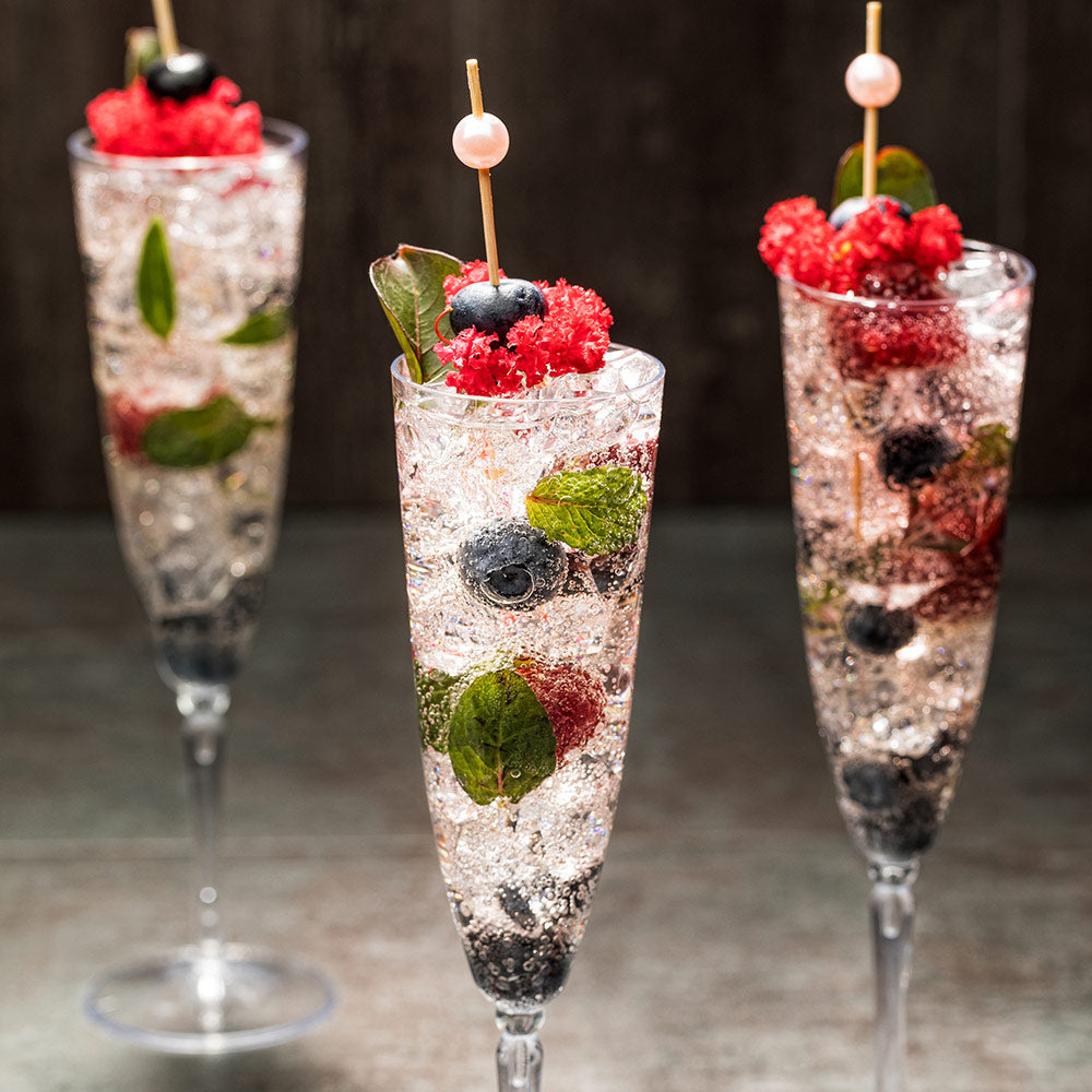 4 oz Clear Plastic Wedding Champagne Flutes - 20-Piece Set (7.5