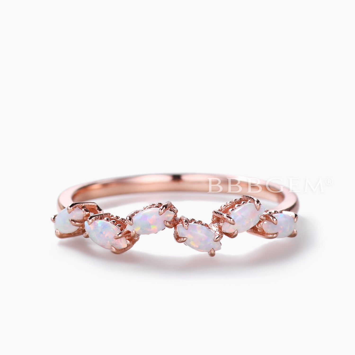 Exquisite Marquise Cut Opal Wedding Ring - Art Deco Style October Birthstone Jewelry for Women | Perfect for Engagement, Anniversary & Special Occasion Gifts