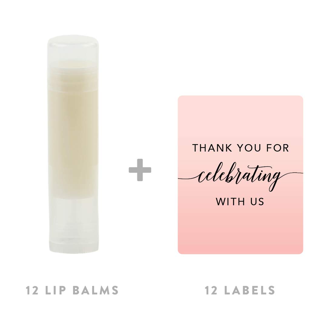 **Andaz Press Blush Pink Rose Elegant Lip Balm Set - 12 Pack, Moisturizing Chapstick for Party Favors, Bachelorette, Bridal Showers & Thank You Gifts - Perfect for Weddings, Birthdays & Special Events**