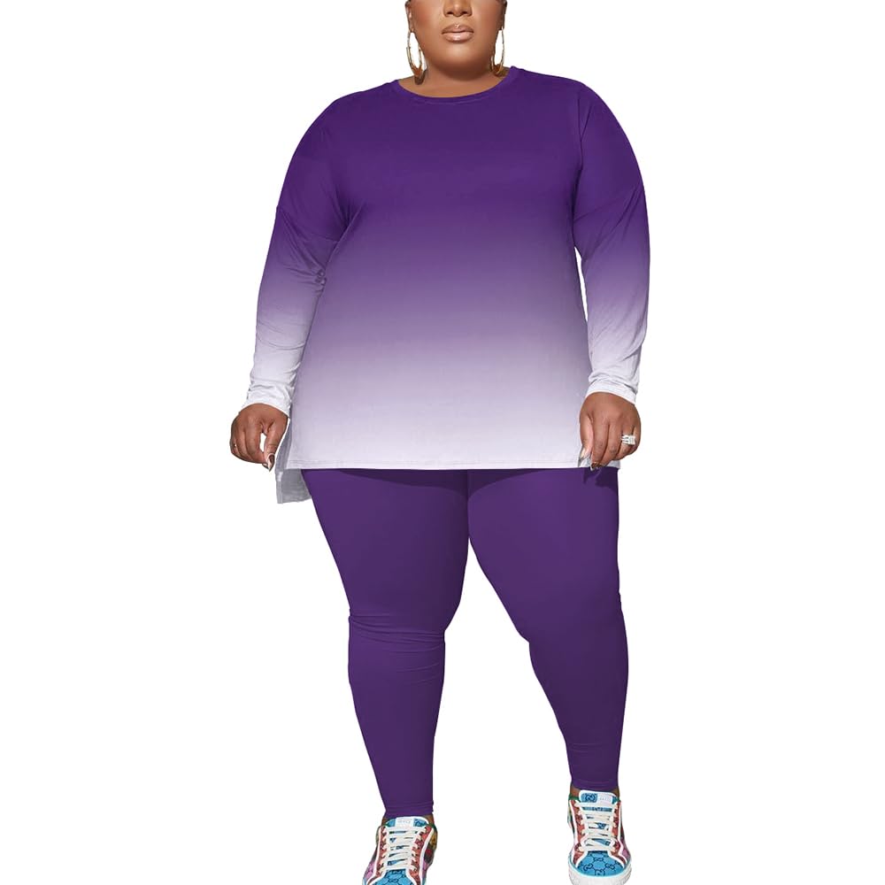 PINSV Women's Plus Size 2-Piece Sweatsuit Set - Comfortable Tracksuit & Loungewear Outfit for Casual Wear, Yoga, and Home Relaxation