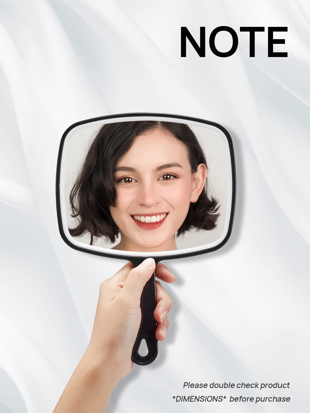 OMIRO Black Hand Mirror with Handle - 6.6