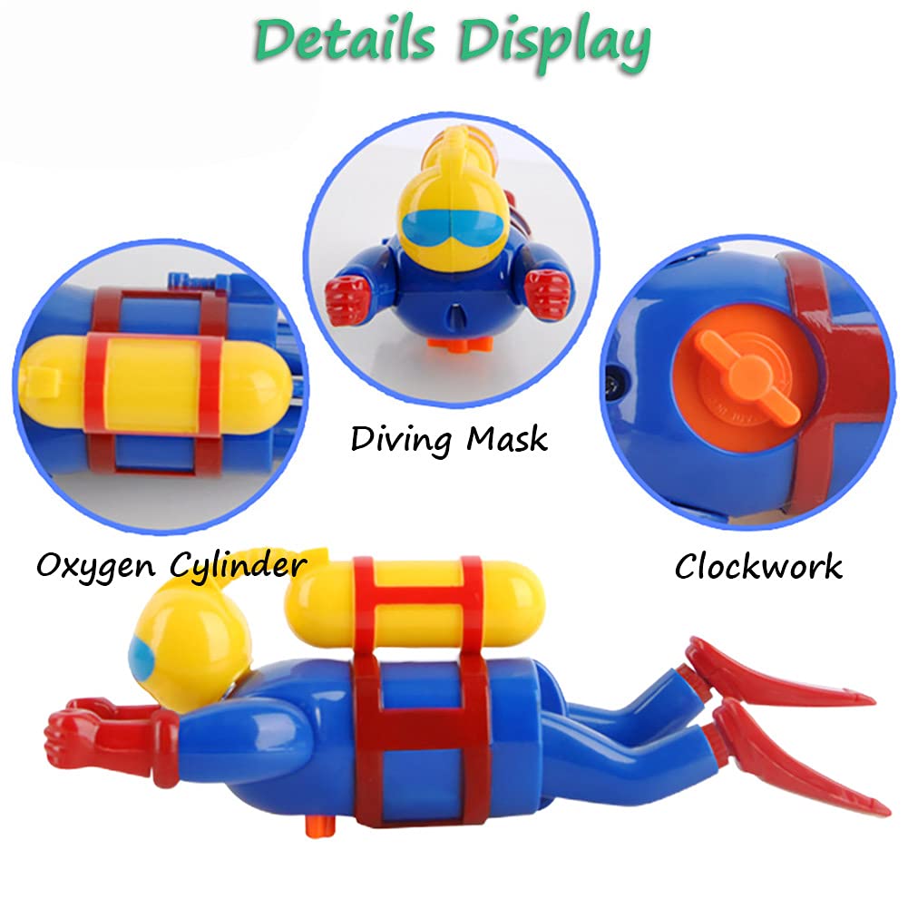 Wind-Up Scuba Diver Bath Toy for Kids - Fun Swimming Frogman Toy for Bathtime Play & Pool Parties | Waterproof Floating Bathroom Toy for Toddlers