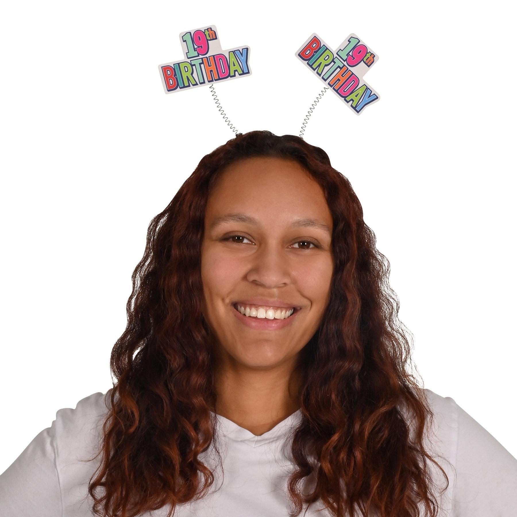 12 Pack Beistle 19th Birthday Boppers - Multi Color Party Hats for Birthday Celebrations, Graduation Parties & Special Events