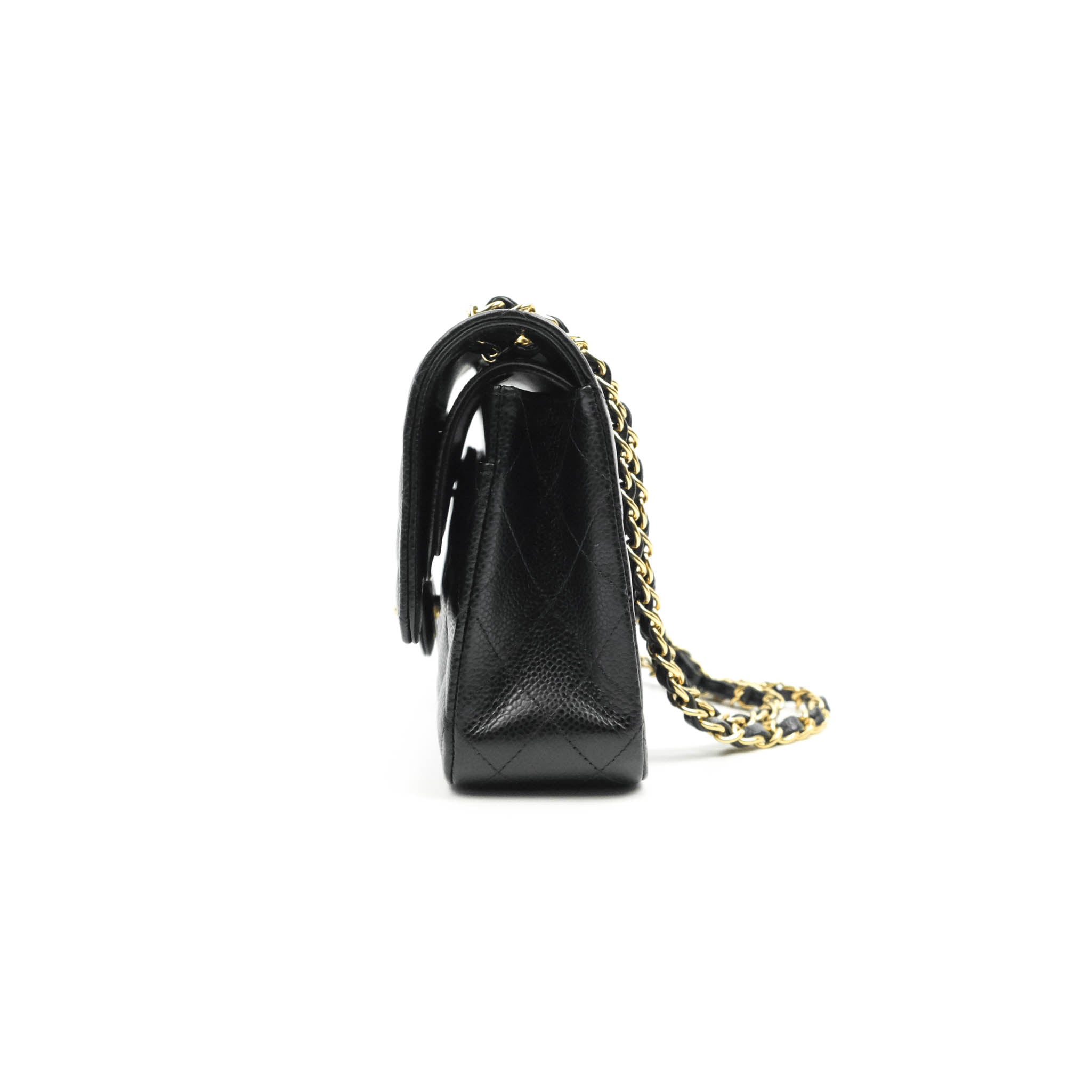 Chanel Classic Medium Double Flap Bag in Black Caviar Leather with Gold Hardware - Luxury Handbag for Women, Perfect for Work, Evening & Special Occasions
