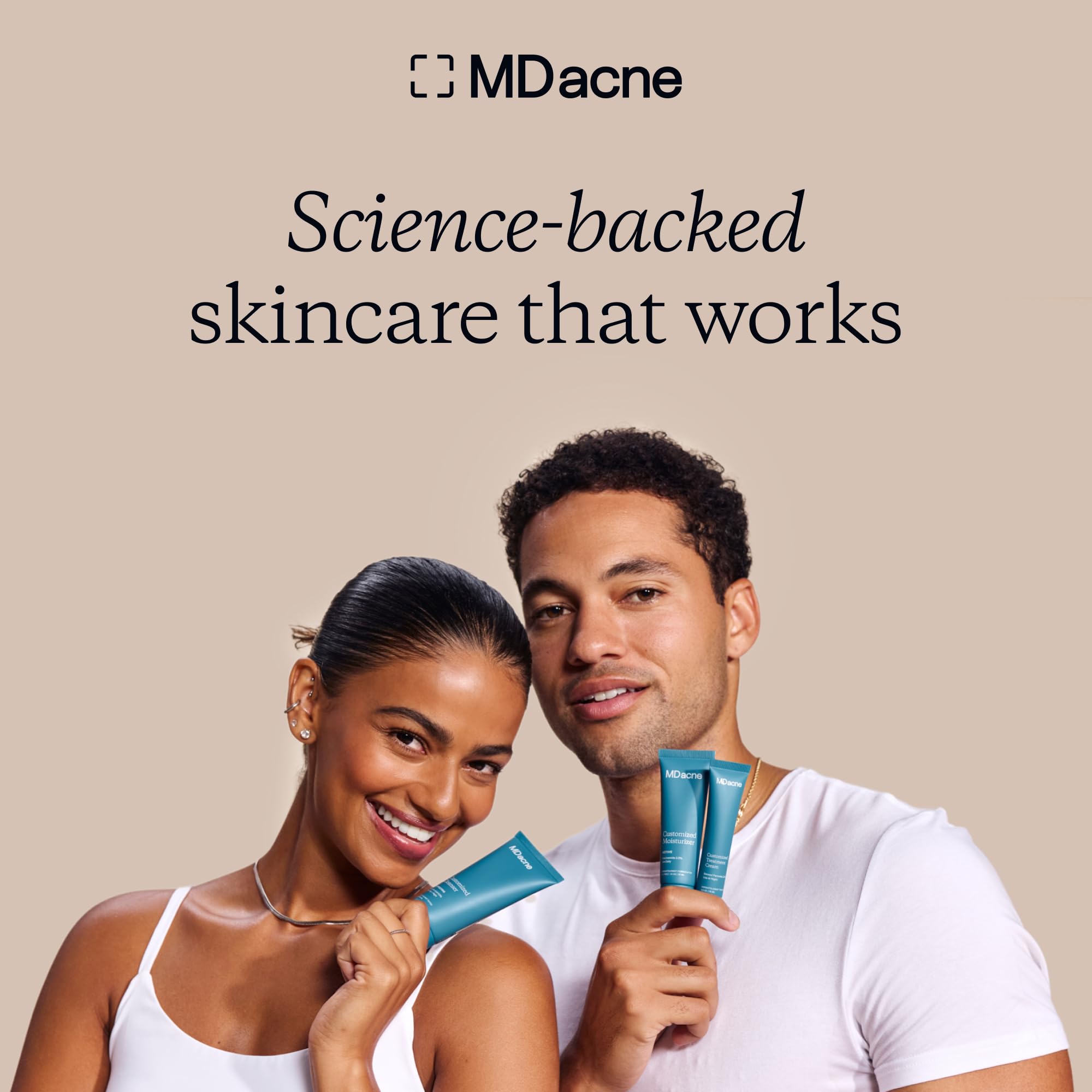 MDacne Acne Treatment Cream - 2.5% Benzoyl Peroxide for Clear Skin | Unclogs Pores, Reduces Blemishes | Plant-Based Formula for Sensitive Skin | Daily Face Care for Teens & Adults