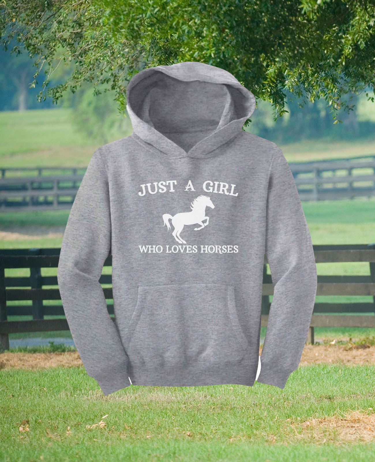 Just a Girl Who Loves Horses Hoodie - Cute Equestrian Horseback Riding Sweatshirt for Girls & Kids - Perfect Gift for Horse Lovers - Great for Riding Lessons, Barn Visits & Outdoor Adventures