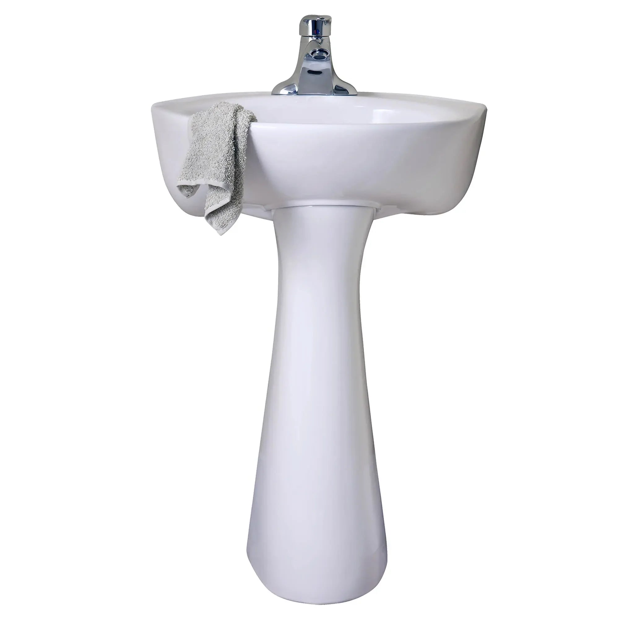 Cornice Center Hole Only Pedestal Sink Top with Leg Set - Modern Bathroom Vanity for Small Spaces, Perfect for Powder Rooms & Guest Baths