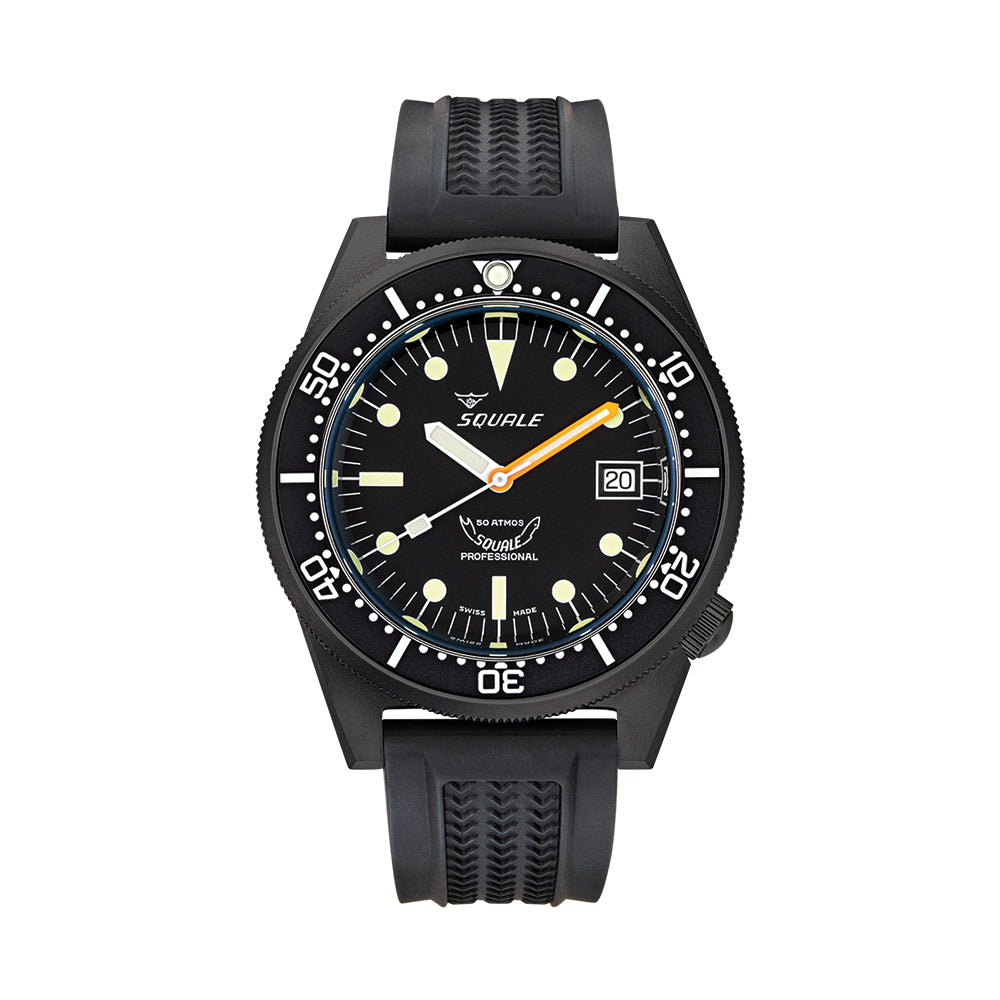 42mm Black PVD Watch with Durable Rubber Strap - Perfect for Outdoor Sports, Fitness & Casual Wear