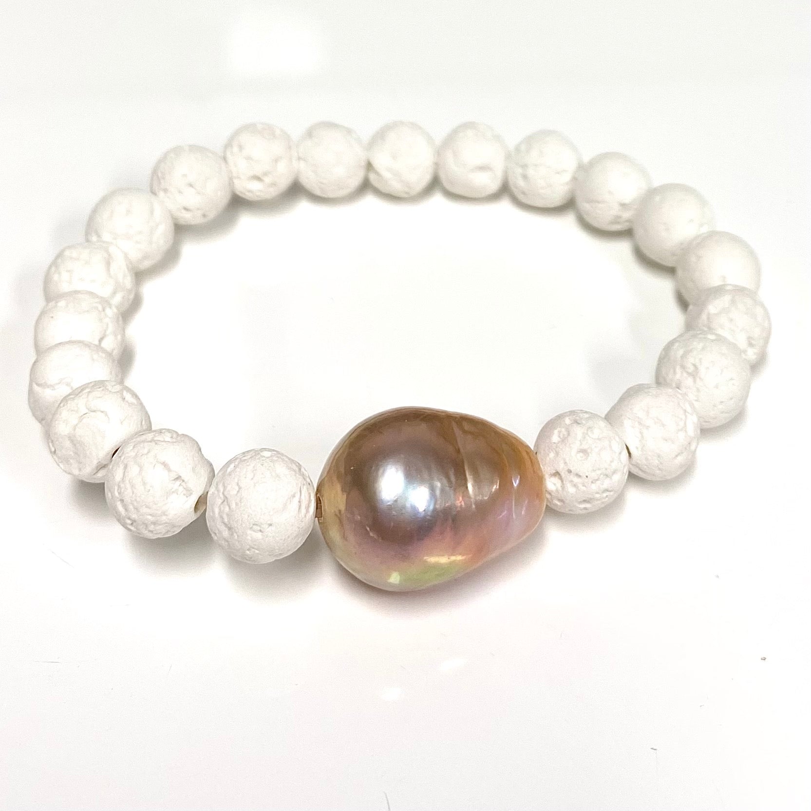 Edison Pearl & Gemstone Stretchy Bracelet (B538) - Elegant Handmade Jewelry for Women, Perfect for Parties, Weddings & Everyday Wear