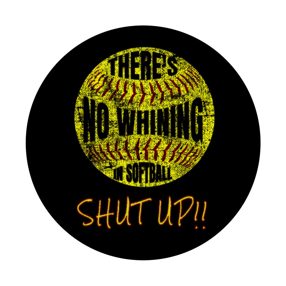 No Whining in Softball Stitches Fastpitch Quote PopSockets PopGrip - Swappable Phone & Tablet Grip for Girls | Perfect for Softball Players, Fans & Sports Enthusiasts