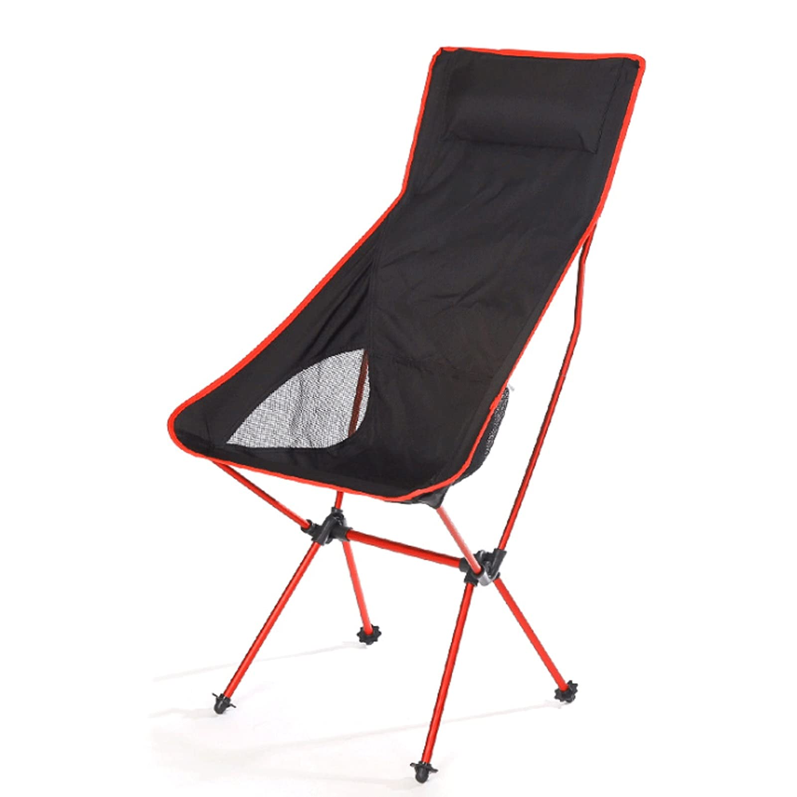 MuslimStreet Portable Camping Chair - Compact Ultralight Folding Backpacking Chair for Outdoor Adventures | Lightweight Collapsible Travel Chair with Carry Bag | Perfect for Camping, Hiking, Picnics & Beach (Red)